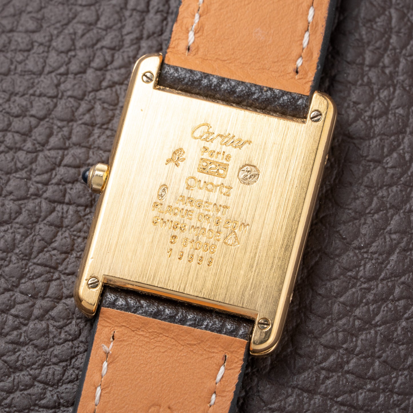 Cartier Tank Must de Vermeil Silver Art Deco Roman Dial GM Reference 6 81006