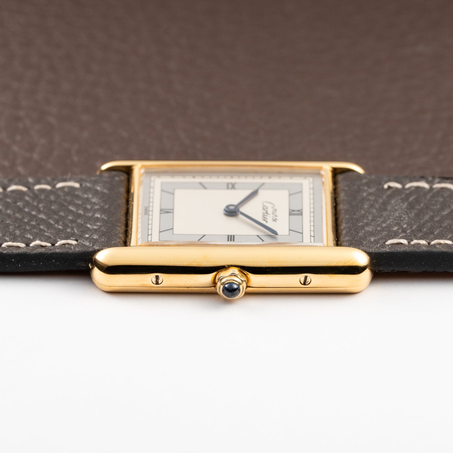 Cartier Tank Must de Vermeil Silver Art Deco Roman Dial GM Reference 6 81006