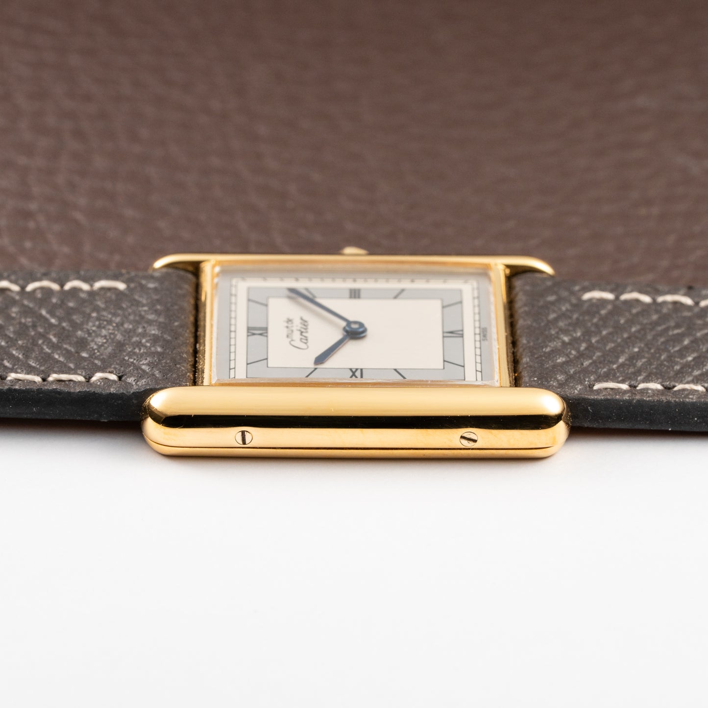 Cartier Tank Must de Vermeil Silver Art Deco Roman Dial GM Reference 6 81006