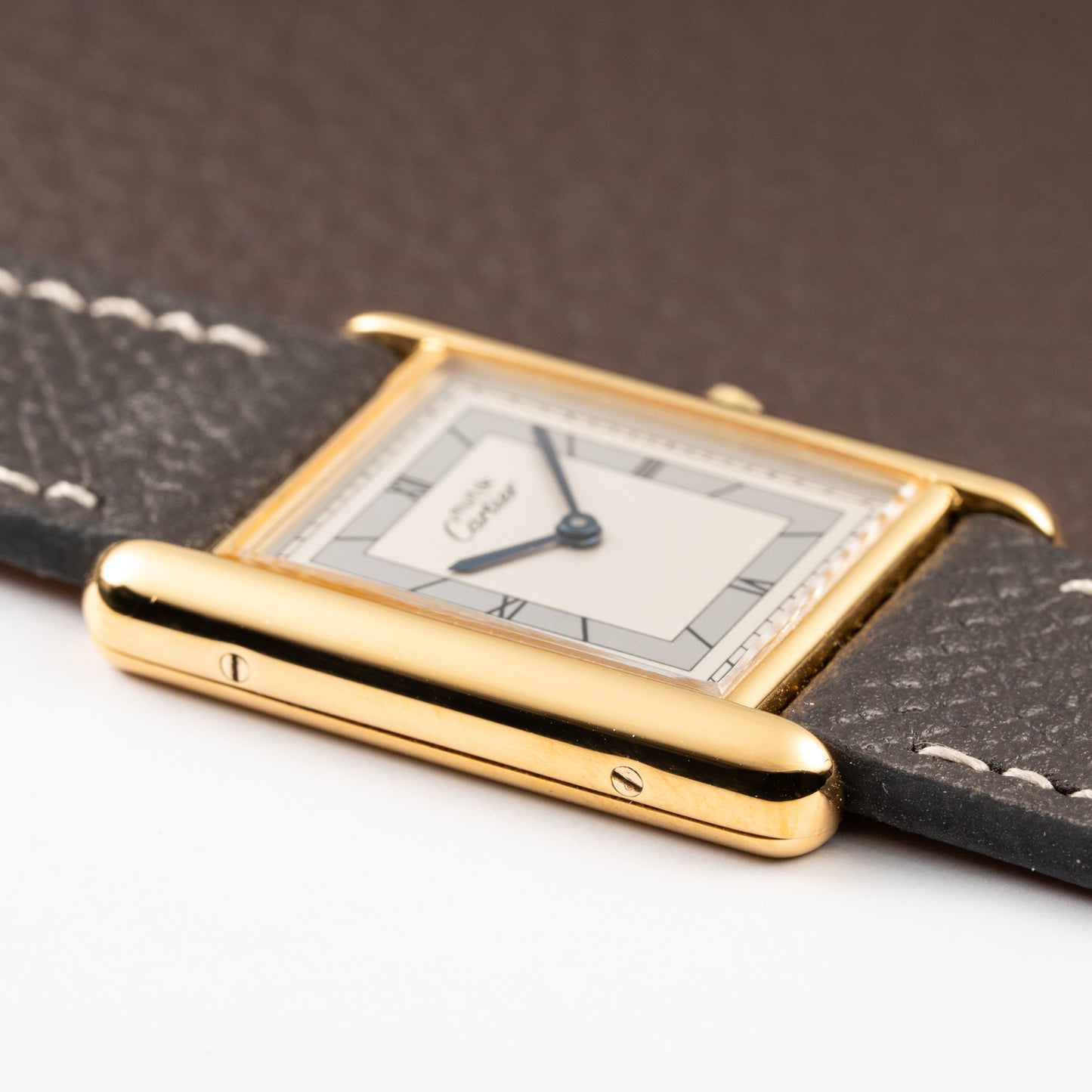 Cartier Tank Must de Vermeil Silver Art Deco Roman Dial GM Reference 6 81006