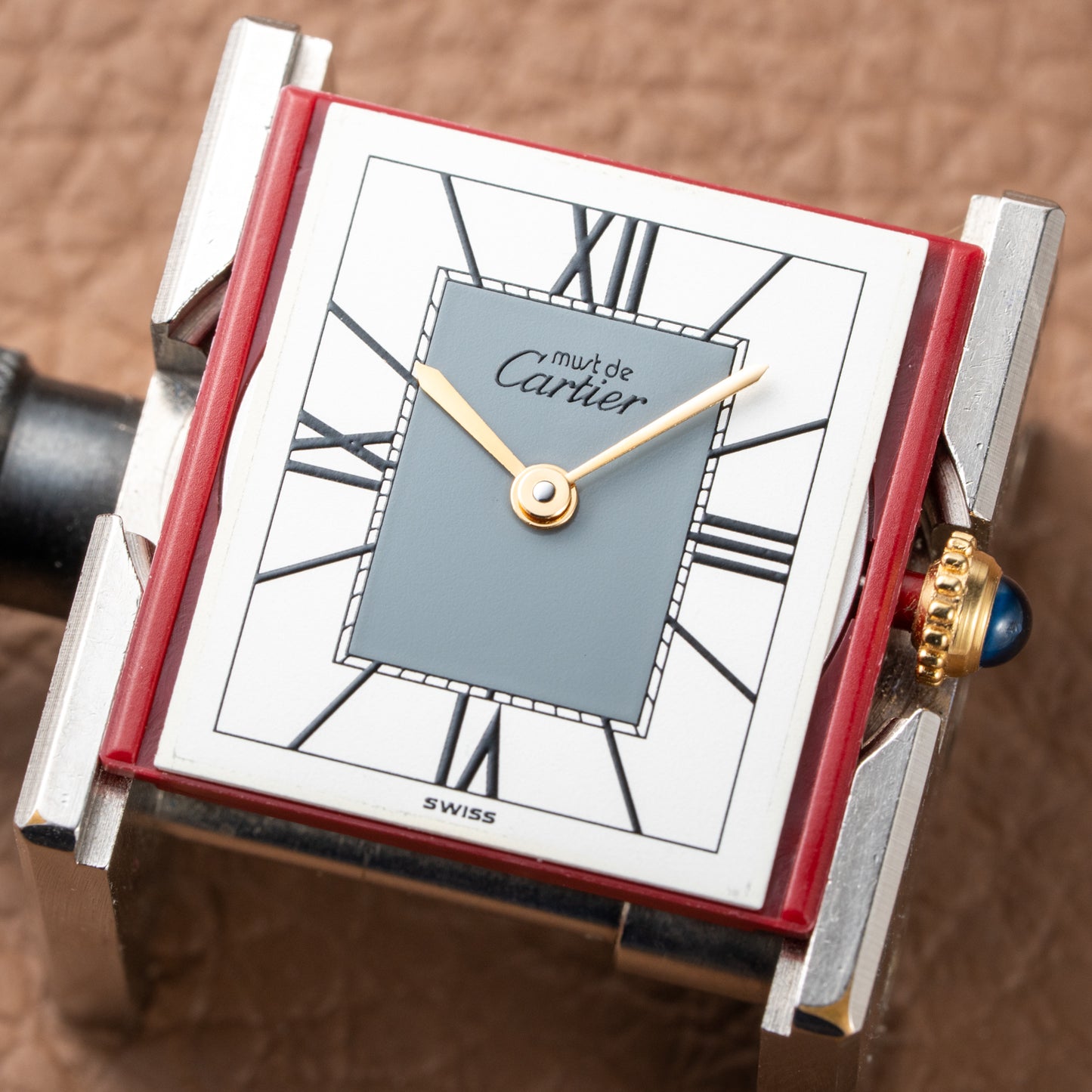Cartier Must de Tank Vermeil Grey Art Deco Dial Reference 590005 from 1990s