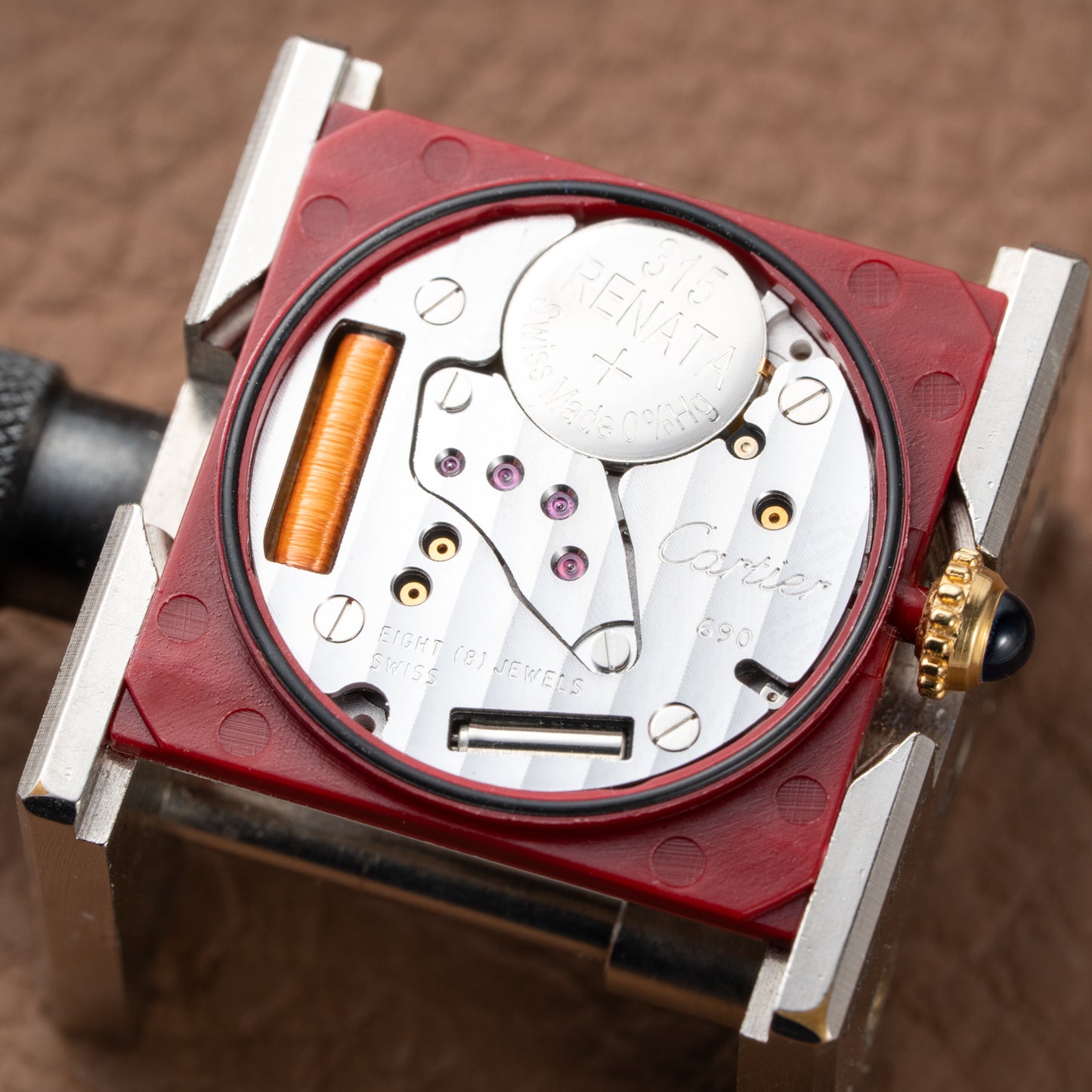 Cartier Must de Tank Vermeil Grey Art Deco Dial Reference 590005 from 1990s