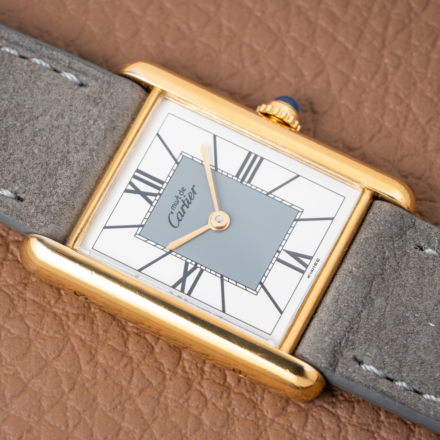 Cartier Must de Tank Vermeil Grey Art Deco Dial Reference 590005 from 1990s