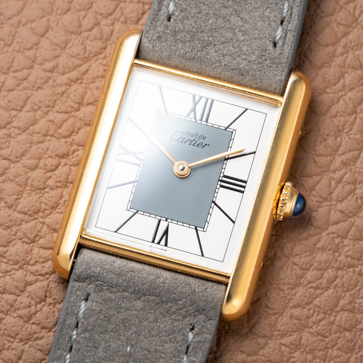 Cartier Must de Tank Vermeil Grey Art Deco Dial Reference 590005 from 1990s