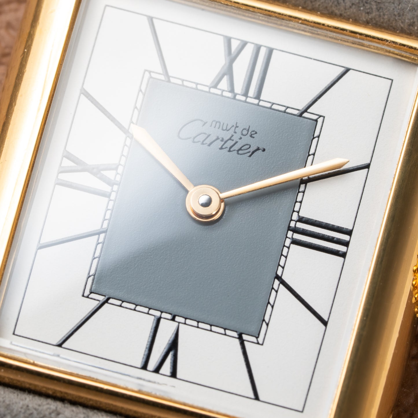 Cartier Must de Tank Vermeil Grey Art Deco Dial Reference 590005 from 1990s