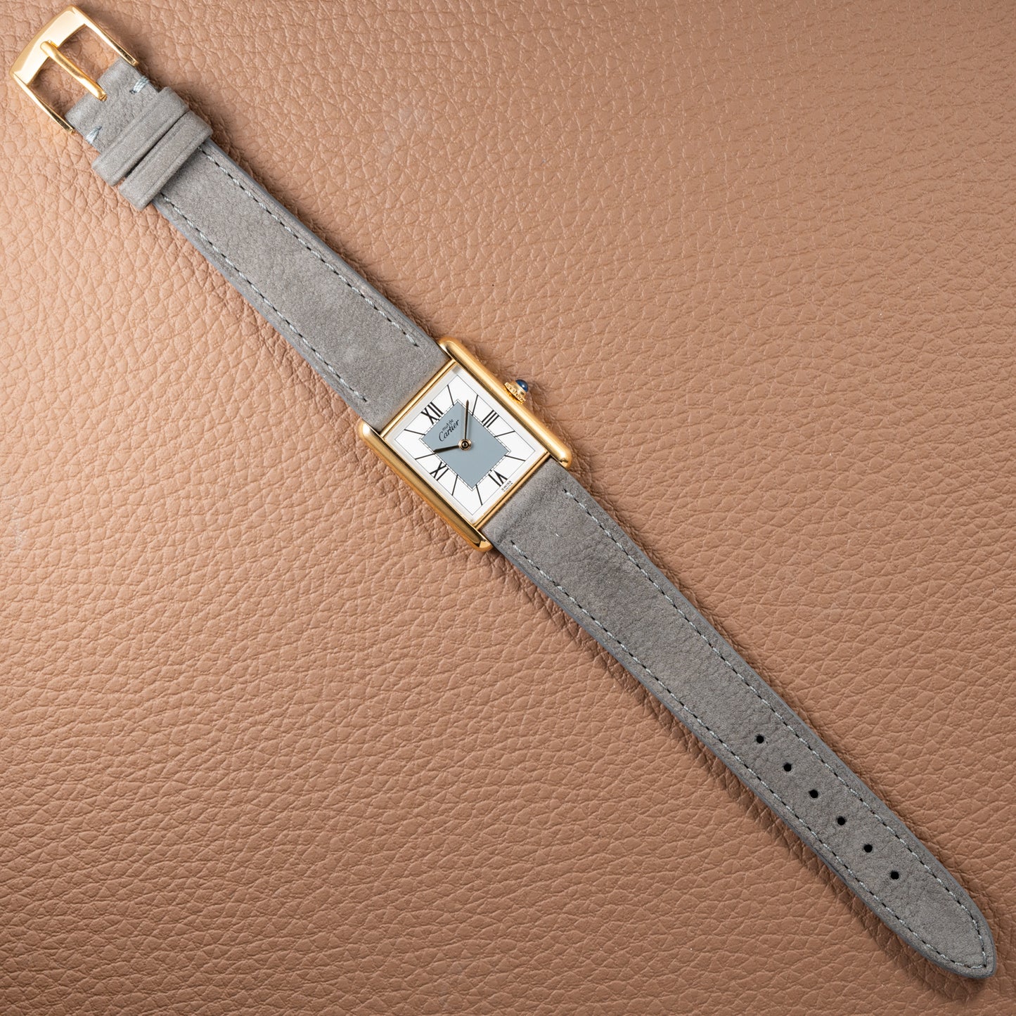 Cartier Must de Tank Vermeil Grey Art Deco Dial Reference 590005 from 1990s