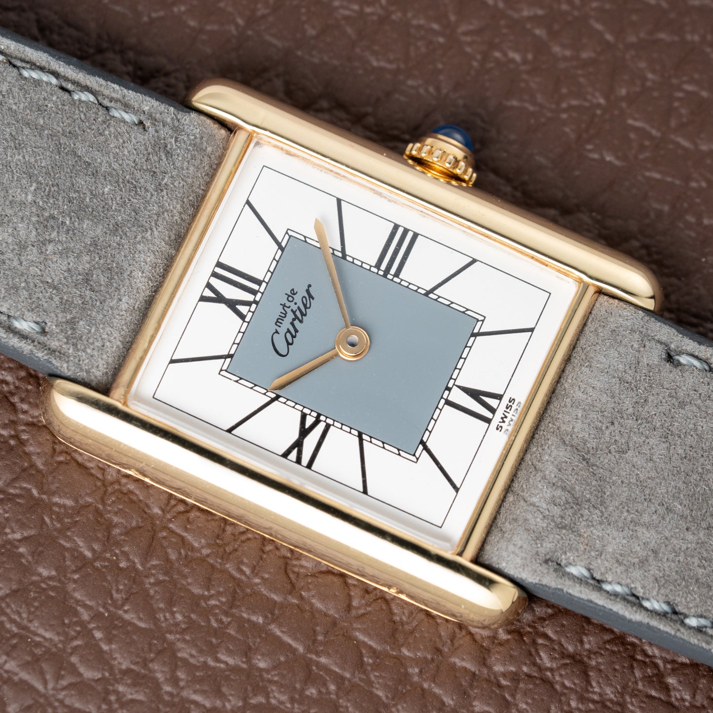 Cartier Must de Tank Vermeil Grey Art Deco Dial Reference 590005 from 1990s