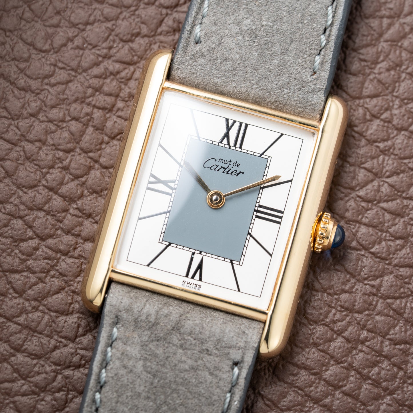 Cartier Must de Tank Vermeil Grey Art Deco Dial Reference 590005 from 1990s