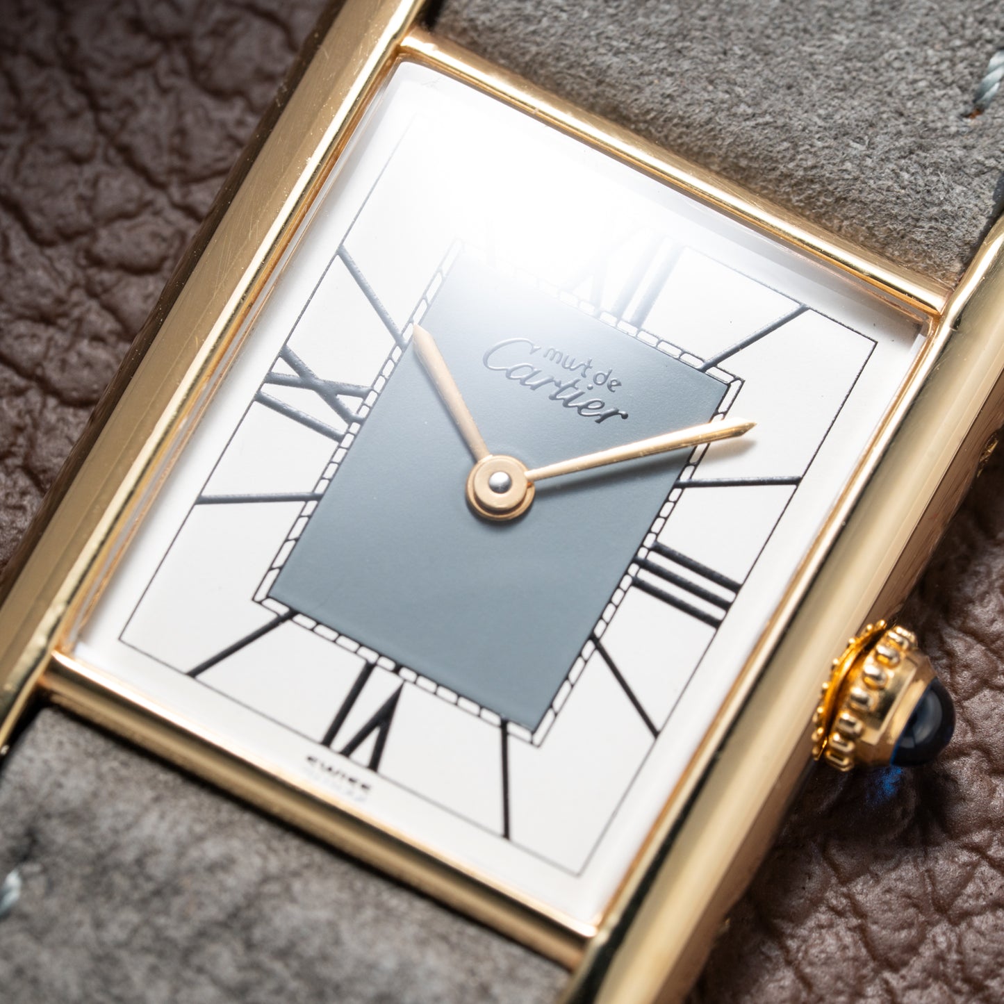Cartier Must de Tank Vermeil Grey Art Deco Dial Reference 590005 from 1990s
