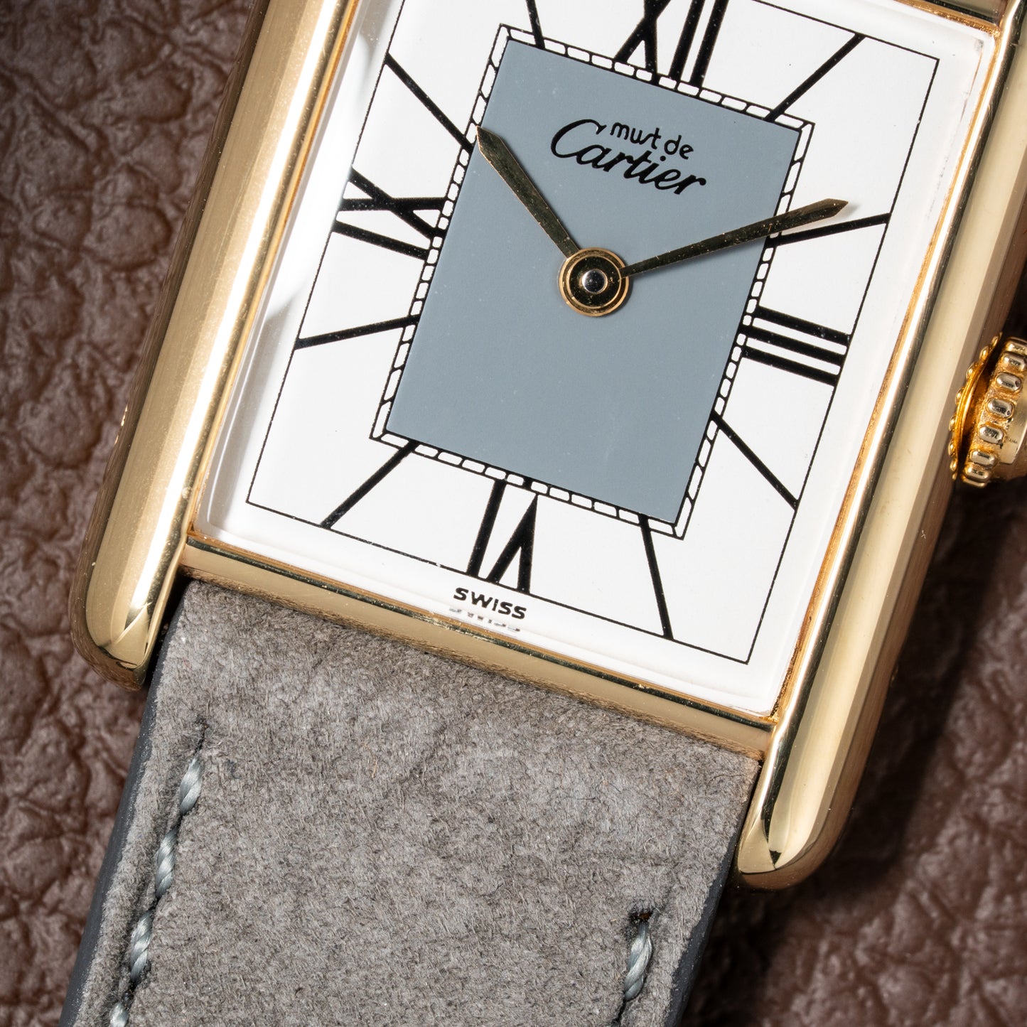 Cartier Must de Tank Vermeil Grey Art Deco Dial Reference 590005 from 1990s