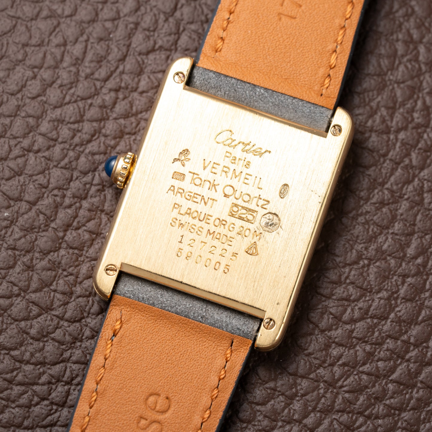Cartier Must de Tank Vermeil Grey Art Deco Dial Reference 590005 from 1990s