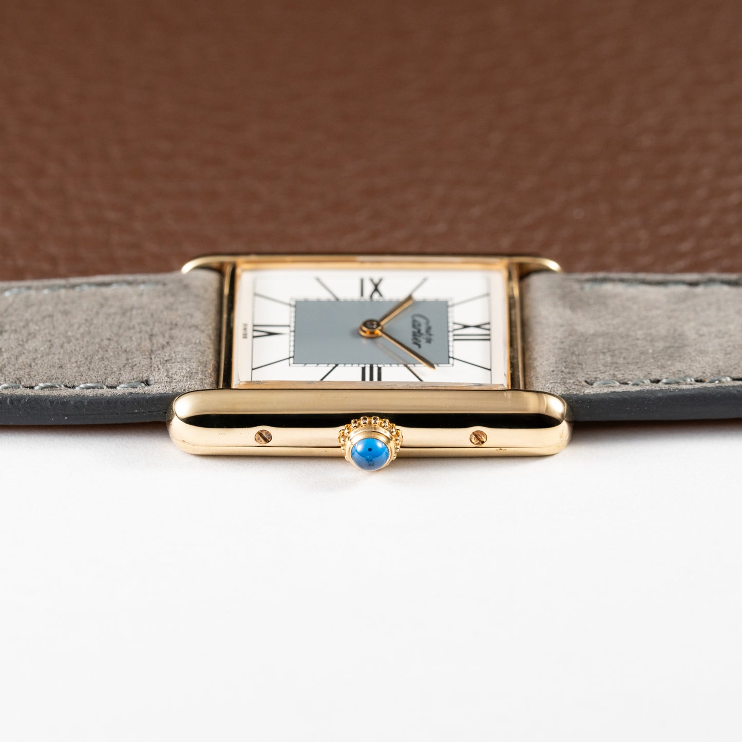 Cartier Must de Tank Vermeil Grey Art Deco Dial Reference 590005 from 1990s