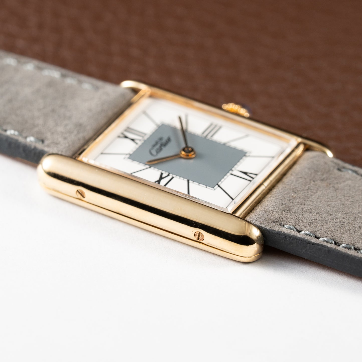 Cartier Must de Tank Vermeil Grey Art Deco Dial Reference 590005 from 1990s