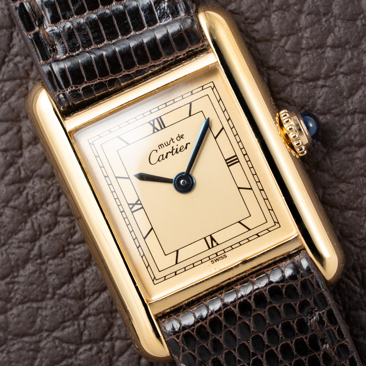 Cartier Tank Must de Vermeil Art Deco Roman Lemon Dial CARTIER SERVICED Ref. 3 66001