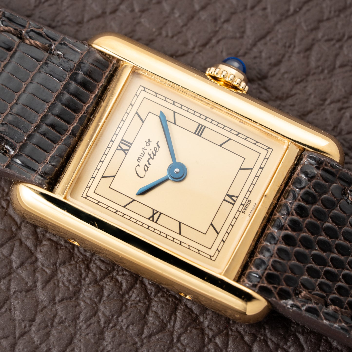 Cartier Tank Must de Vermeil Art Deco Roman Lemon Dial CARTIER SERVICED Ref. 3 66001