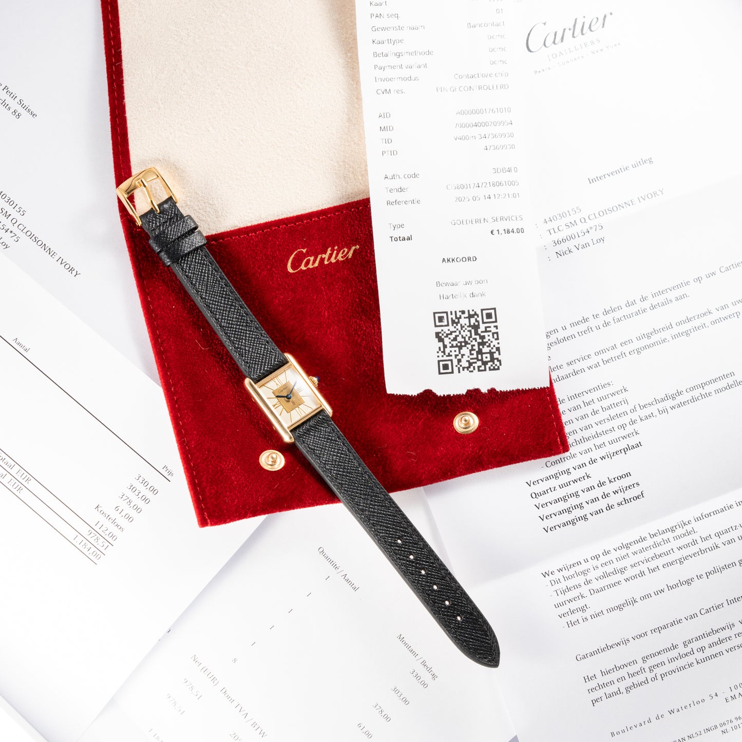 Cartier Must de Tank Vermeil Hollow Big Roman Mirror Dial Ref 3 66001 Quartz PM Cartier Service 2025