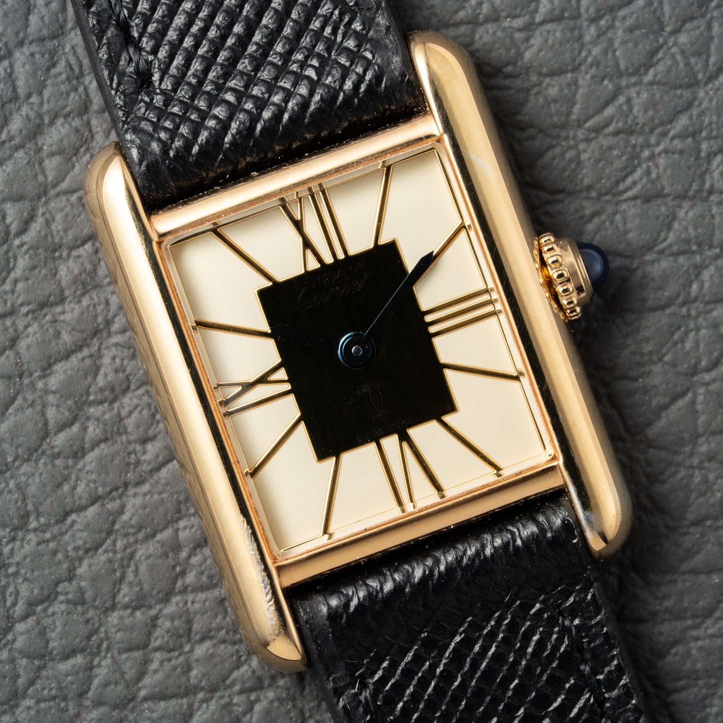 Cartier Must de Tank Vermeil Hollow Big Roman Mirror Dial Ref 3 66001 Quartz PM Cartier Service 2025