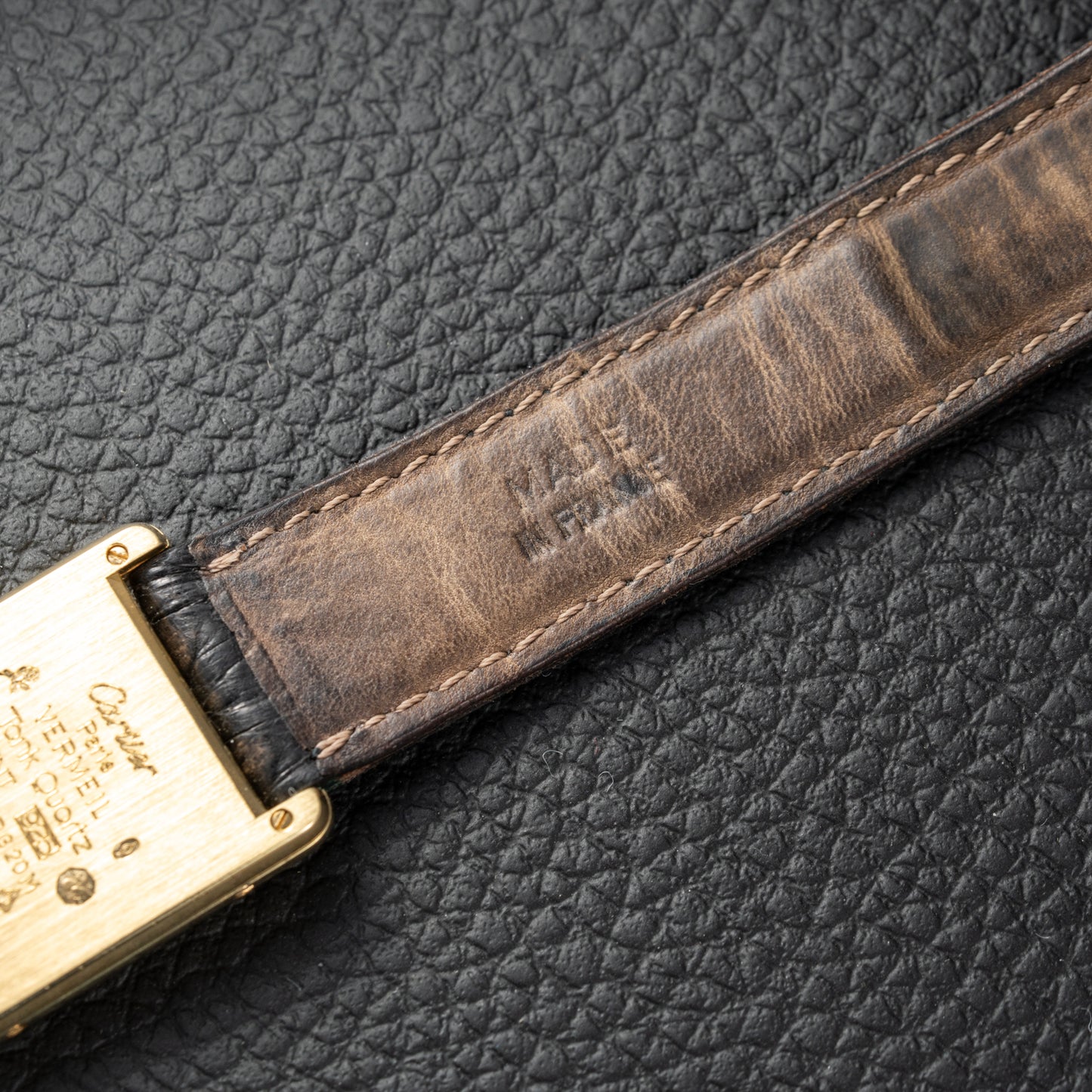Cartier Must de Tank Vermeil Black Glossy Art Deco Dial 1990s Ref. 590005