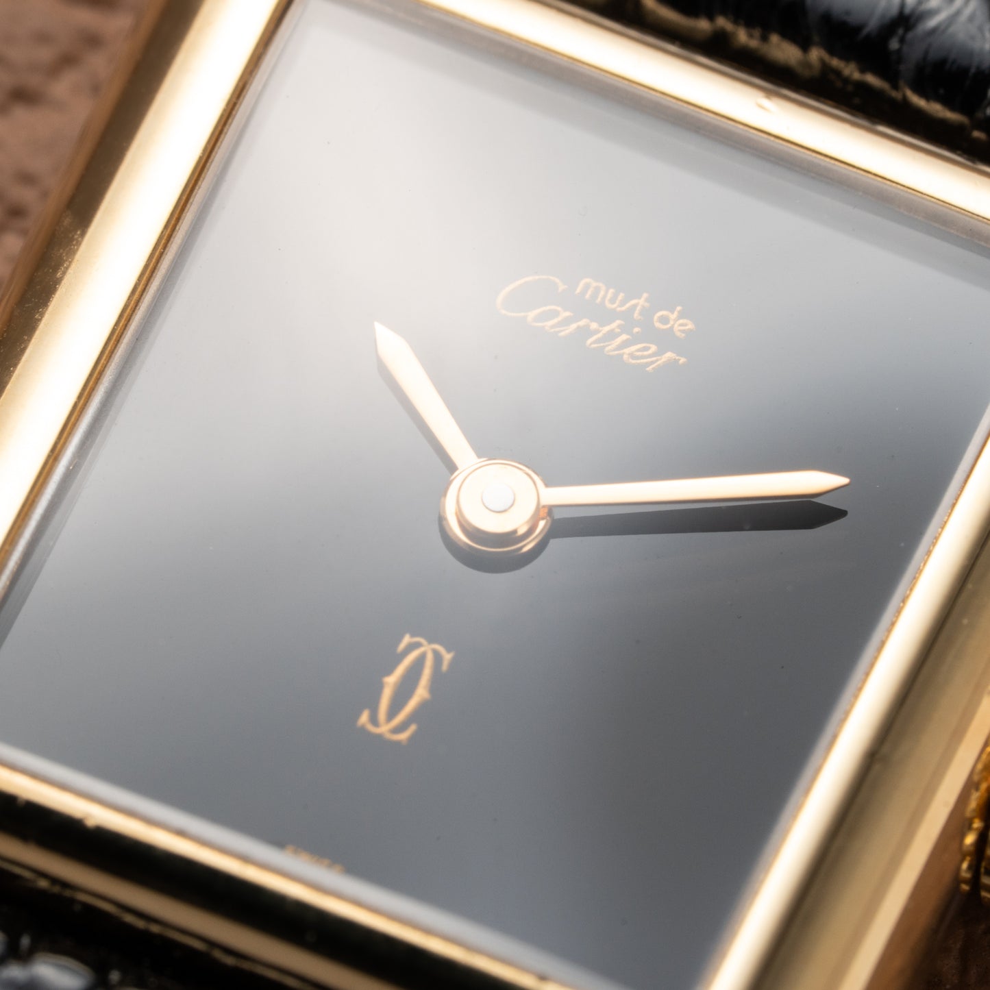 Cartier Tank Must de Vermeil Black Dial PM 1980s