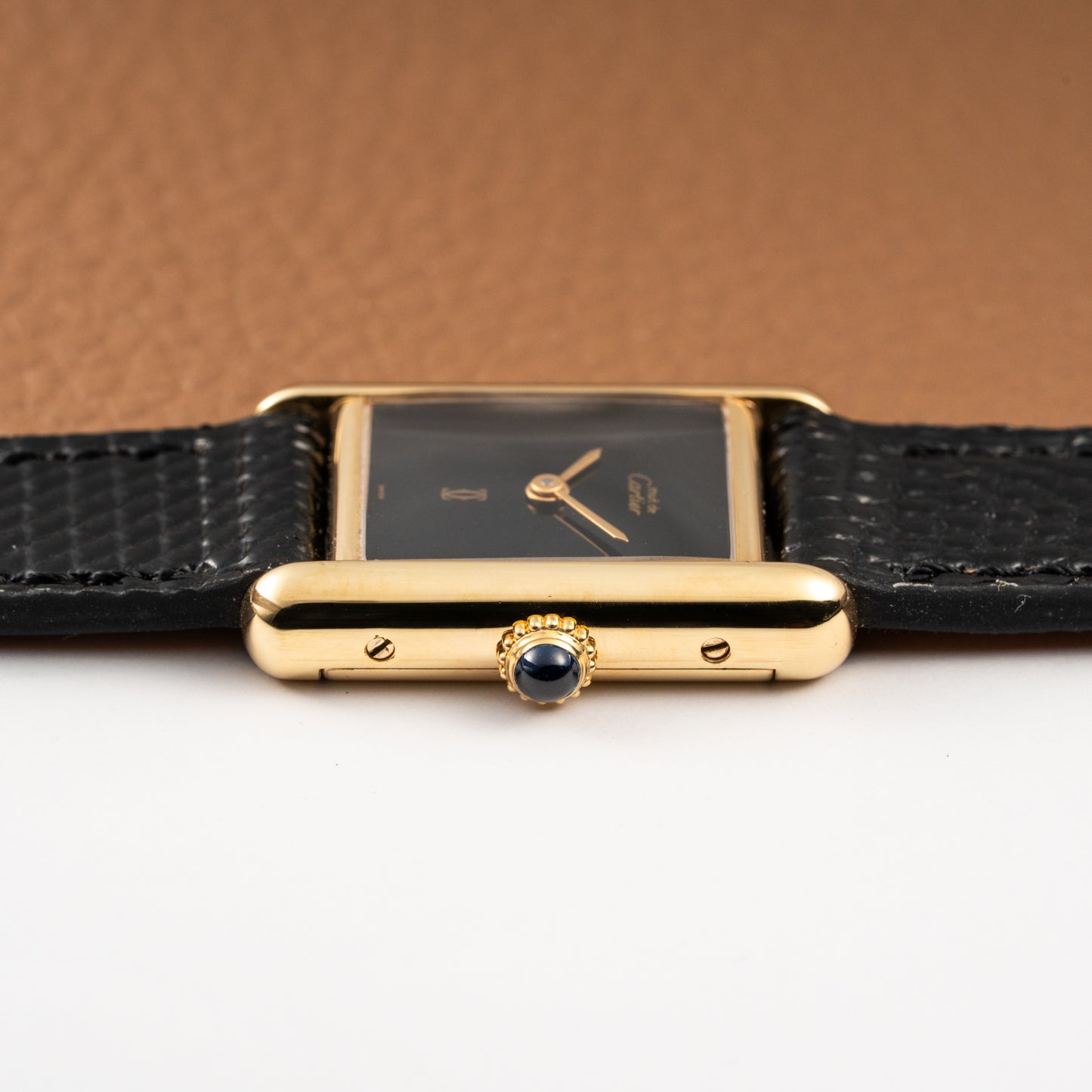 Cartier Tank Must de Vermeil Black Dial PM 1980s