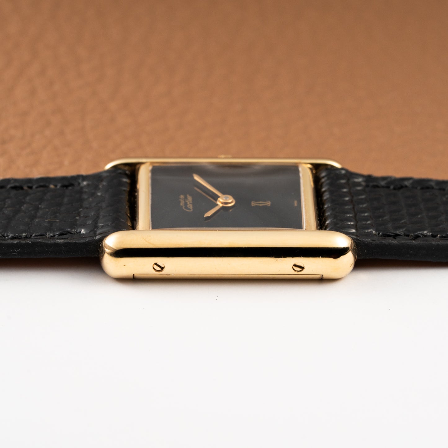 Cartier Tank Must de Vermeil Black Dial PM 1980s