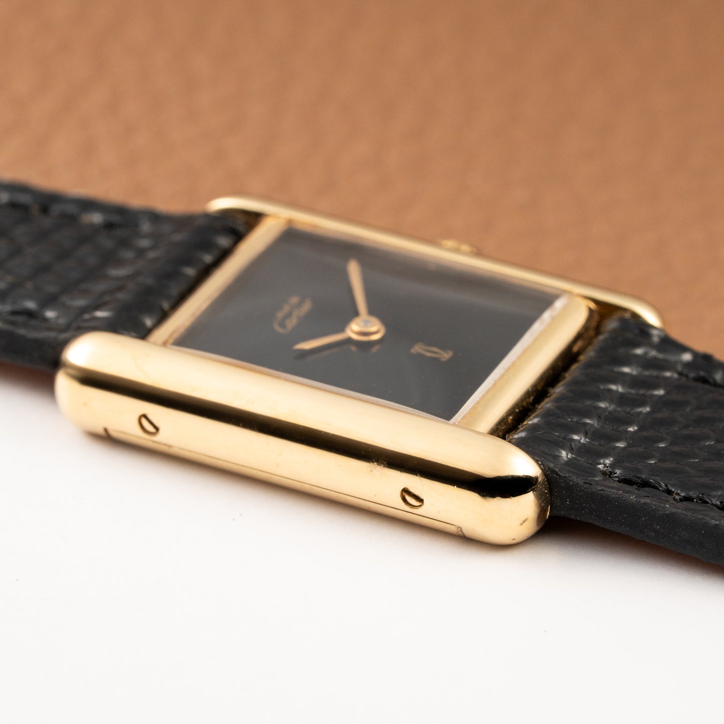 Cartier Tank Must de Vermeil Black Dial PM 1980s