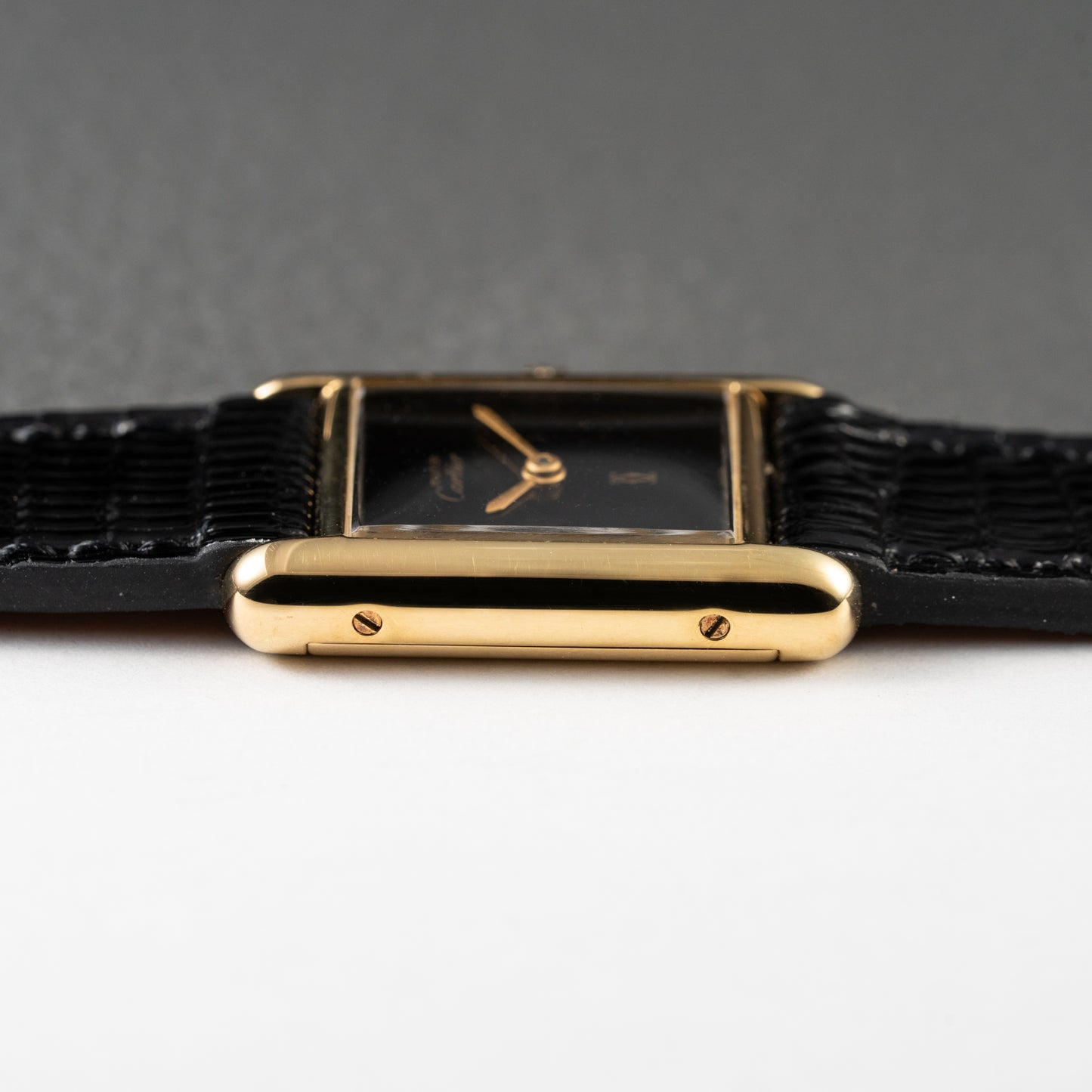 Cartier Tank Must de Vermeil Black Dial PM Full Set from 1987