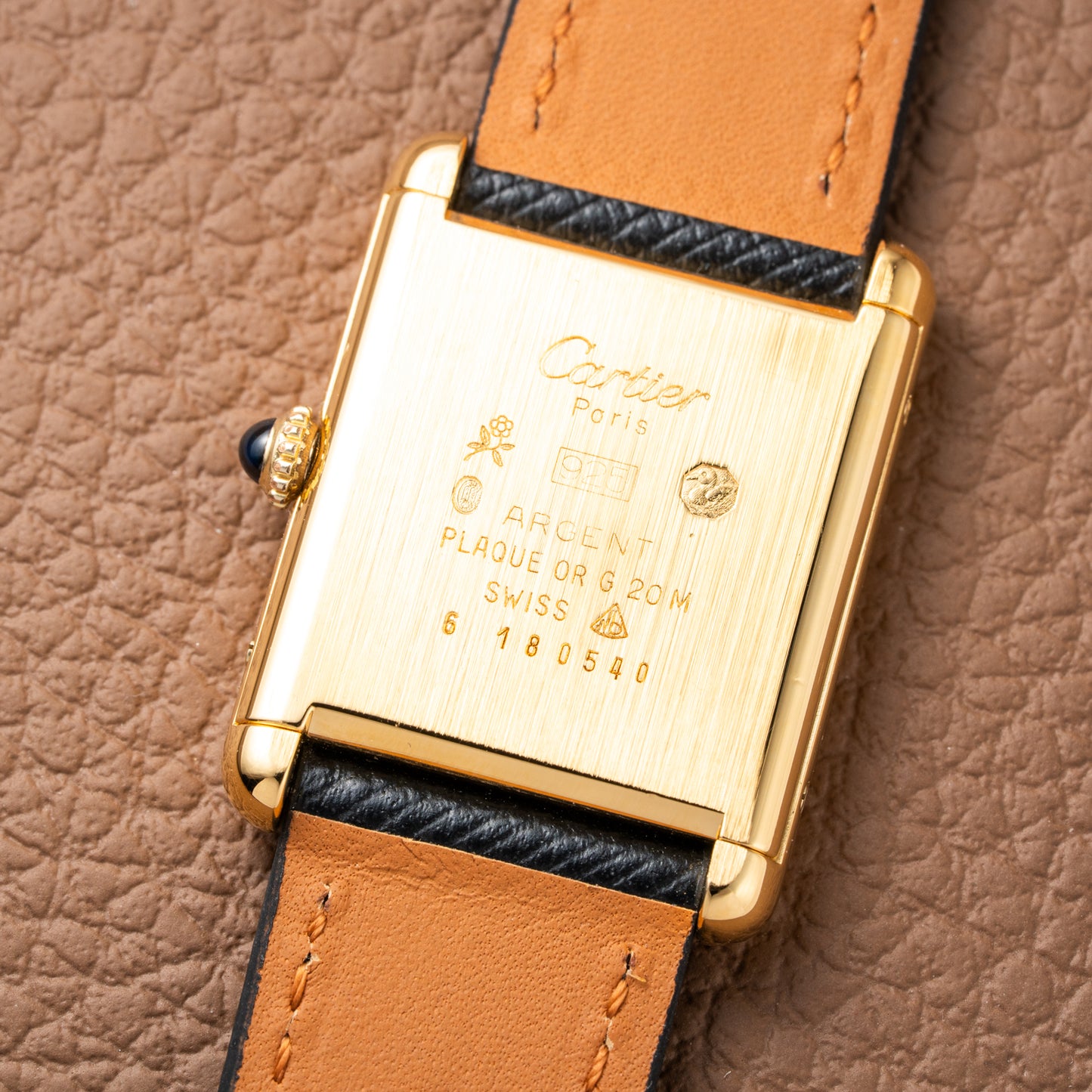 Cartier Tank Must de Vermeil Black 'Onyx' Dial GM Full Set from 1989 with Provenance!
