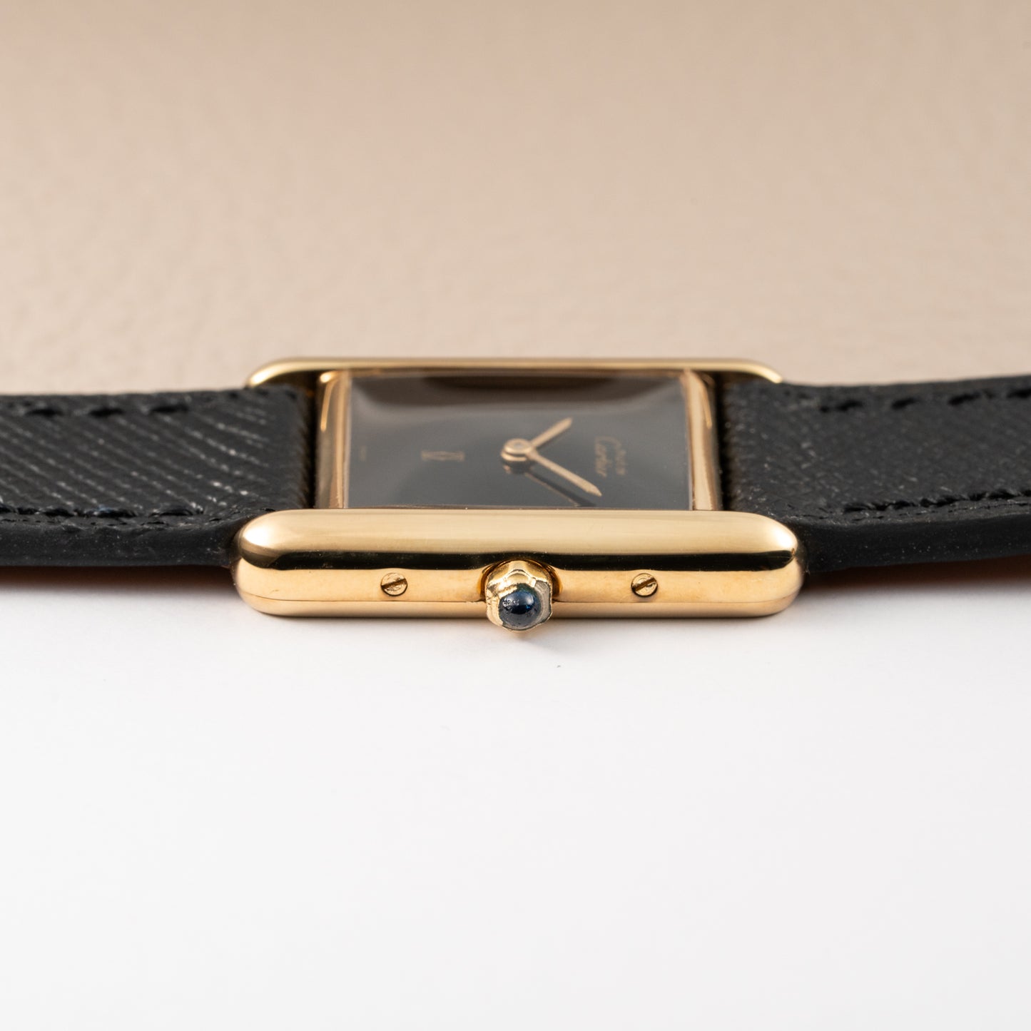 Cartier Tank Must de Vermeil Black Spider Dial Reference 3 66001 from 1980s