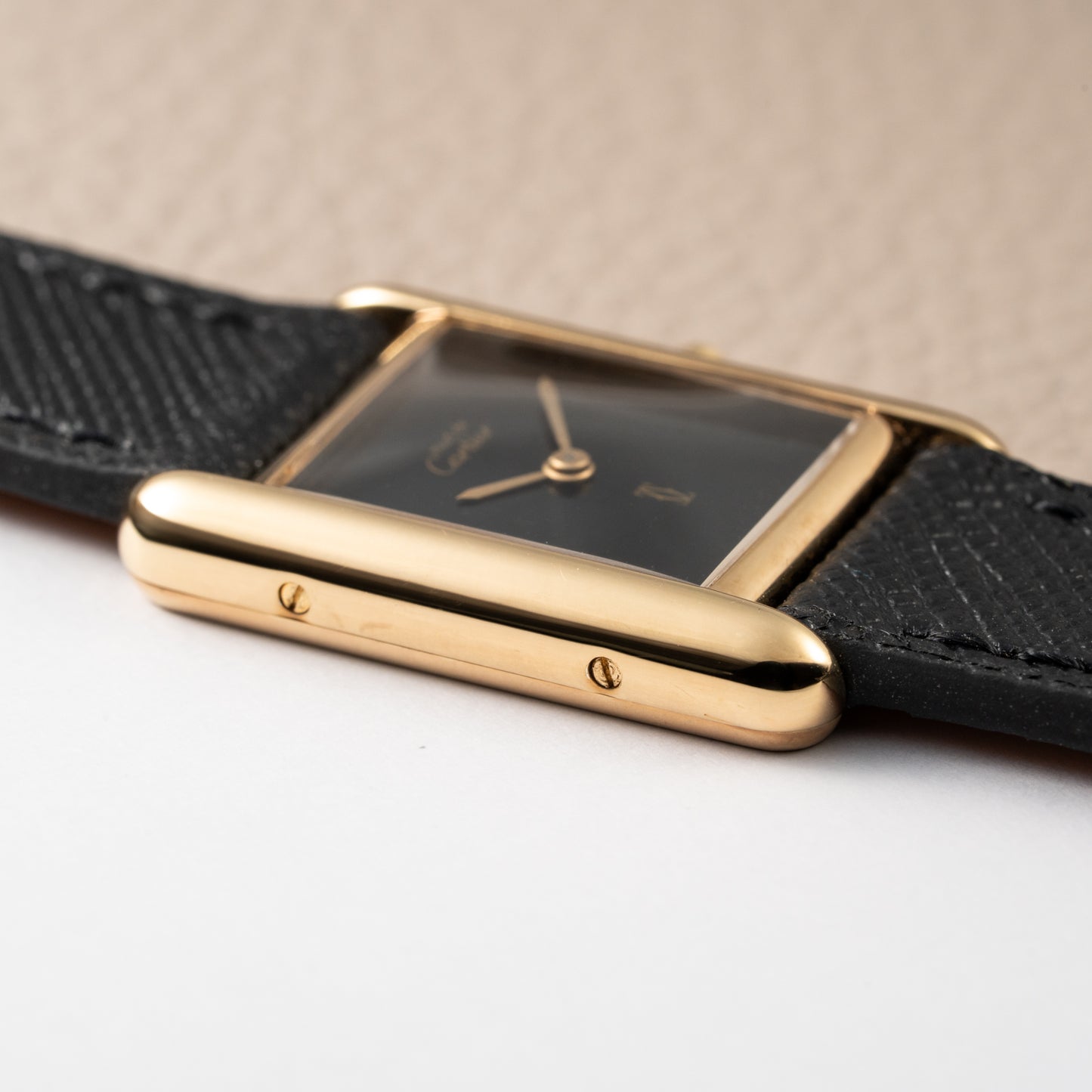 Cartier Tank Must de Vermeil Black Spider Dial Reference 3 66001 from 1980s