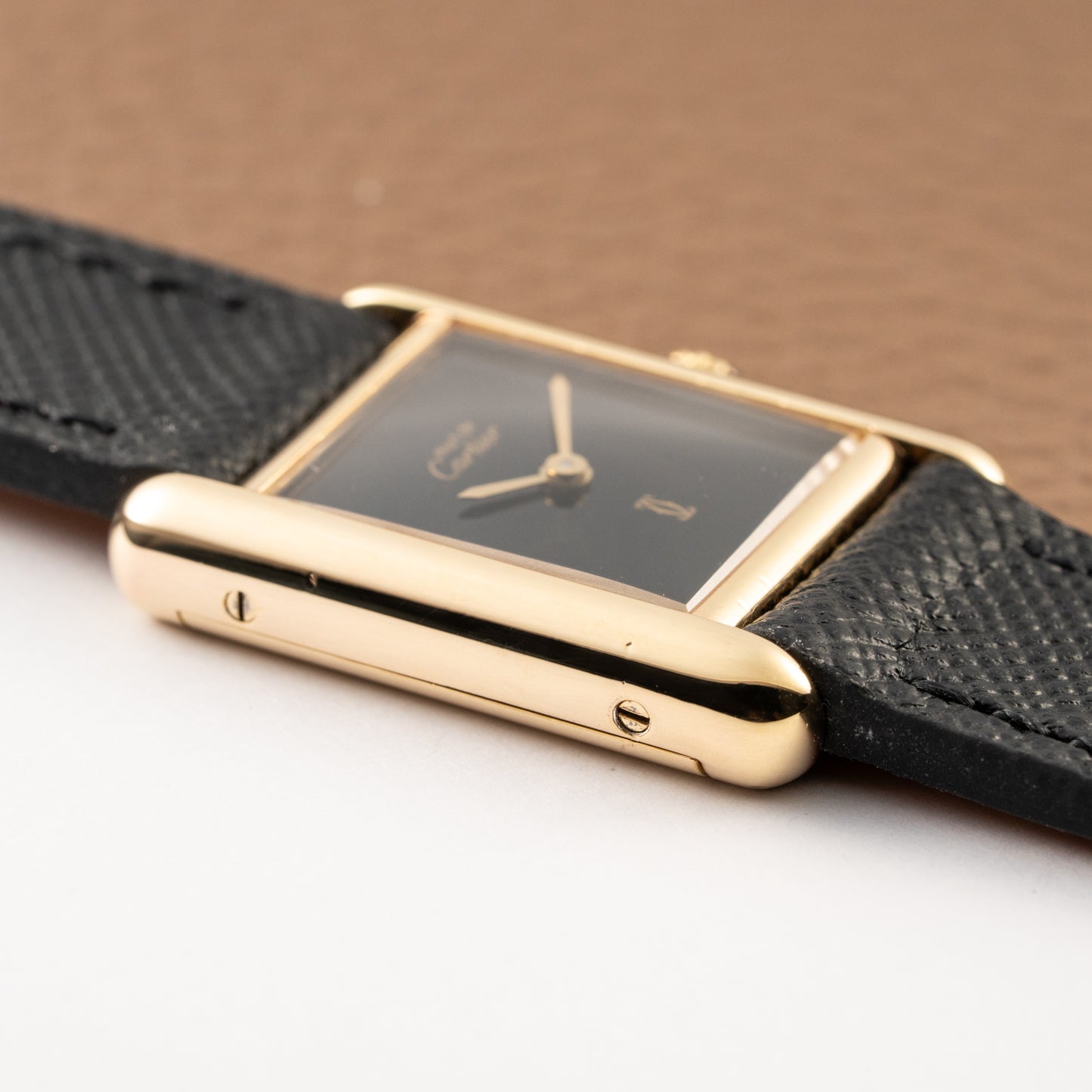 Cartier Tank Must de Vermeil Black Dial PM 1980s