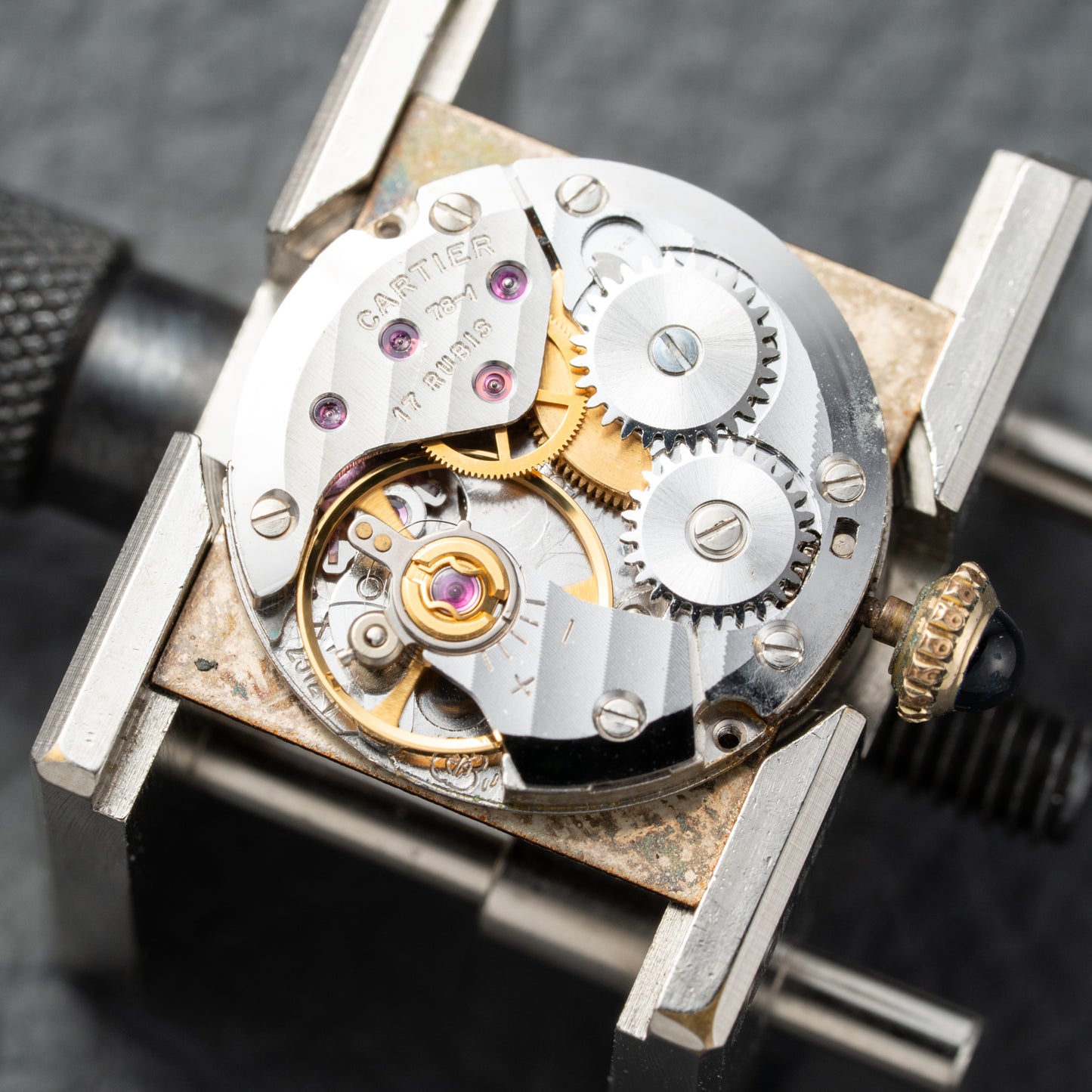 Cartier Tank Must de Vermeil 'Turtle Shell' Brown Wood Dial PM Full Set from 1978!