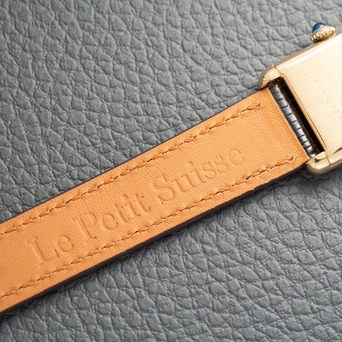 Cartier Tank Must de Vermeil 'Turtle Shell' Brown Wood Dial PM Full Set from 1978!