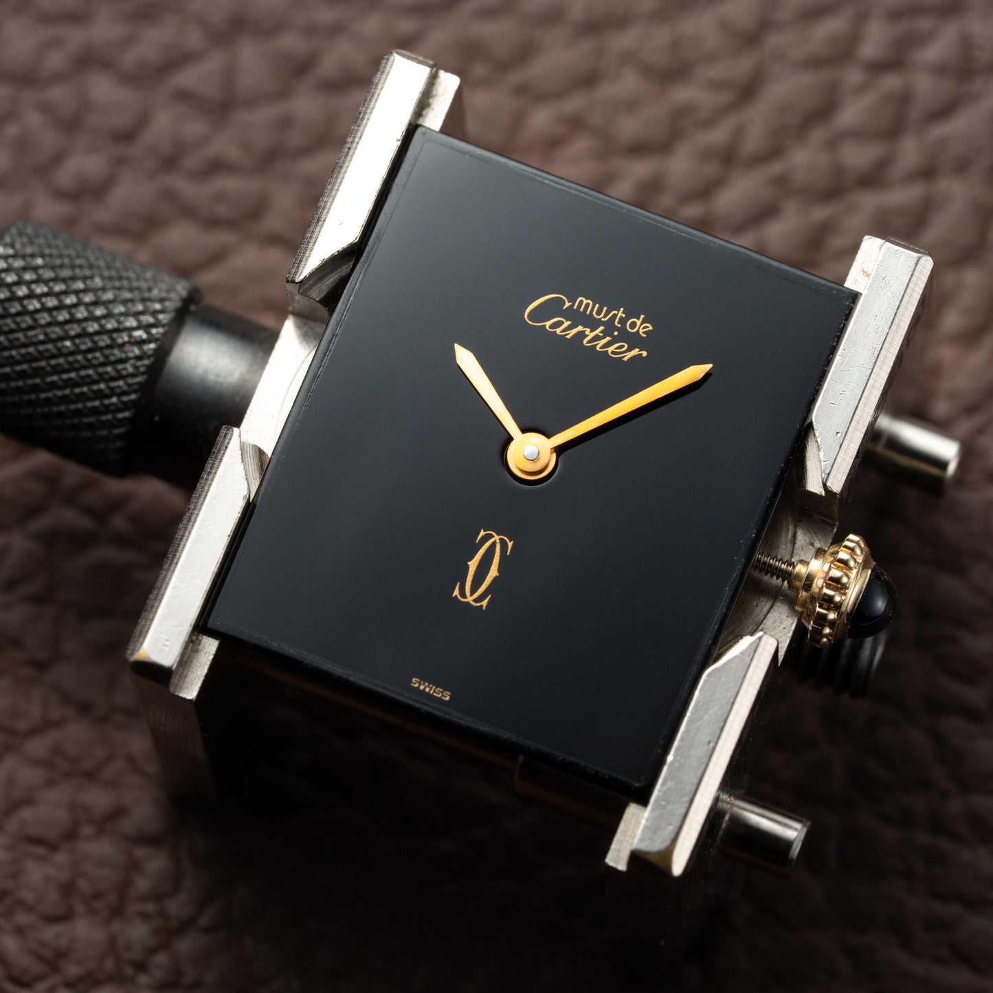 Cartier Tank Must de Vermeil Black Onyx Dial GM 1980s