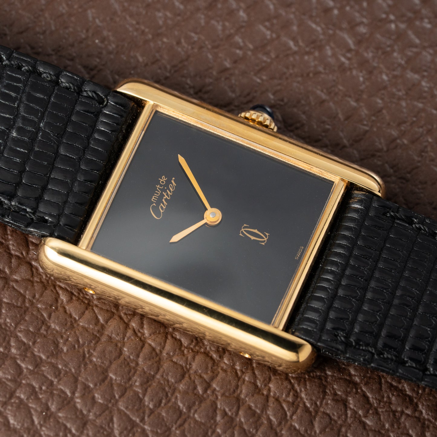 Cartier Tank Must de Vermeil Black Onyx Dial GM 1980s