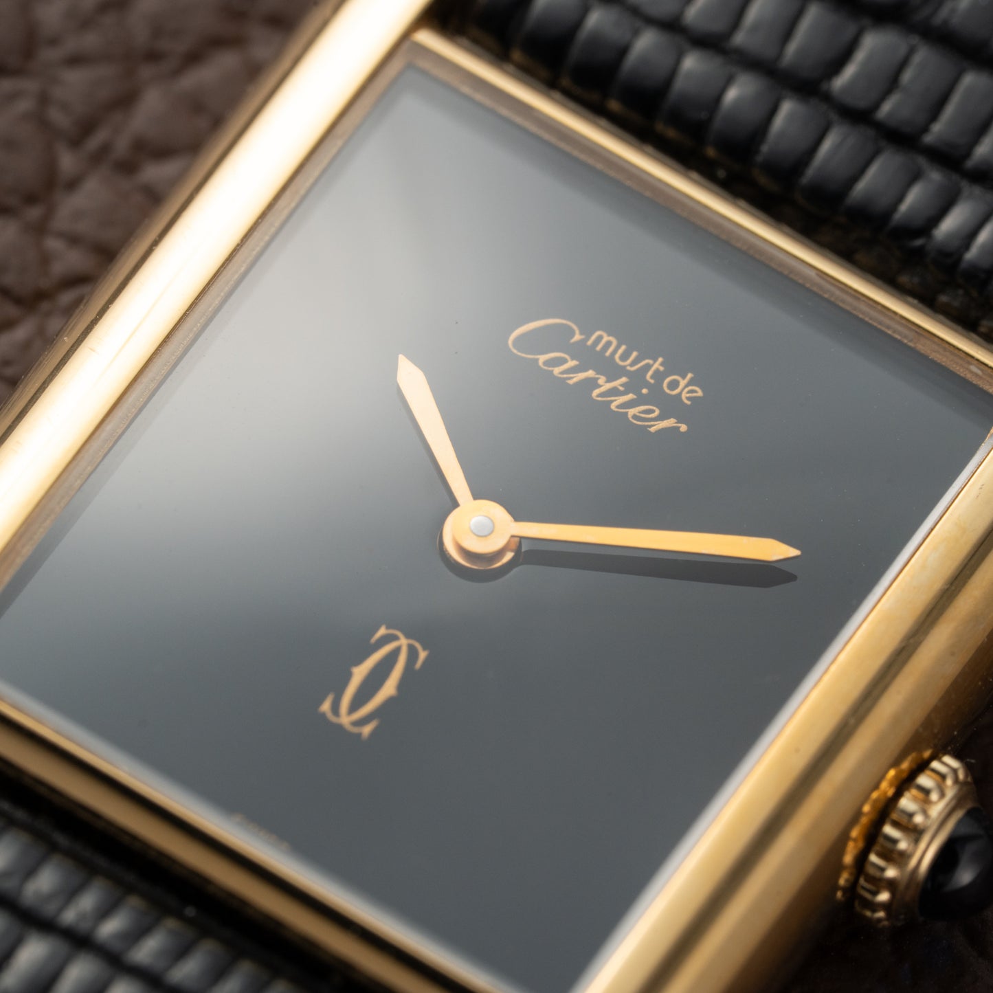 Cartier Tank Must de Vermeil Black Onyx Dial GM 1980s