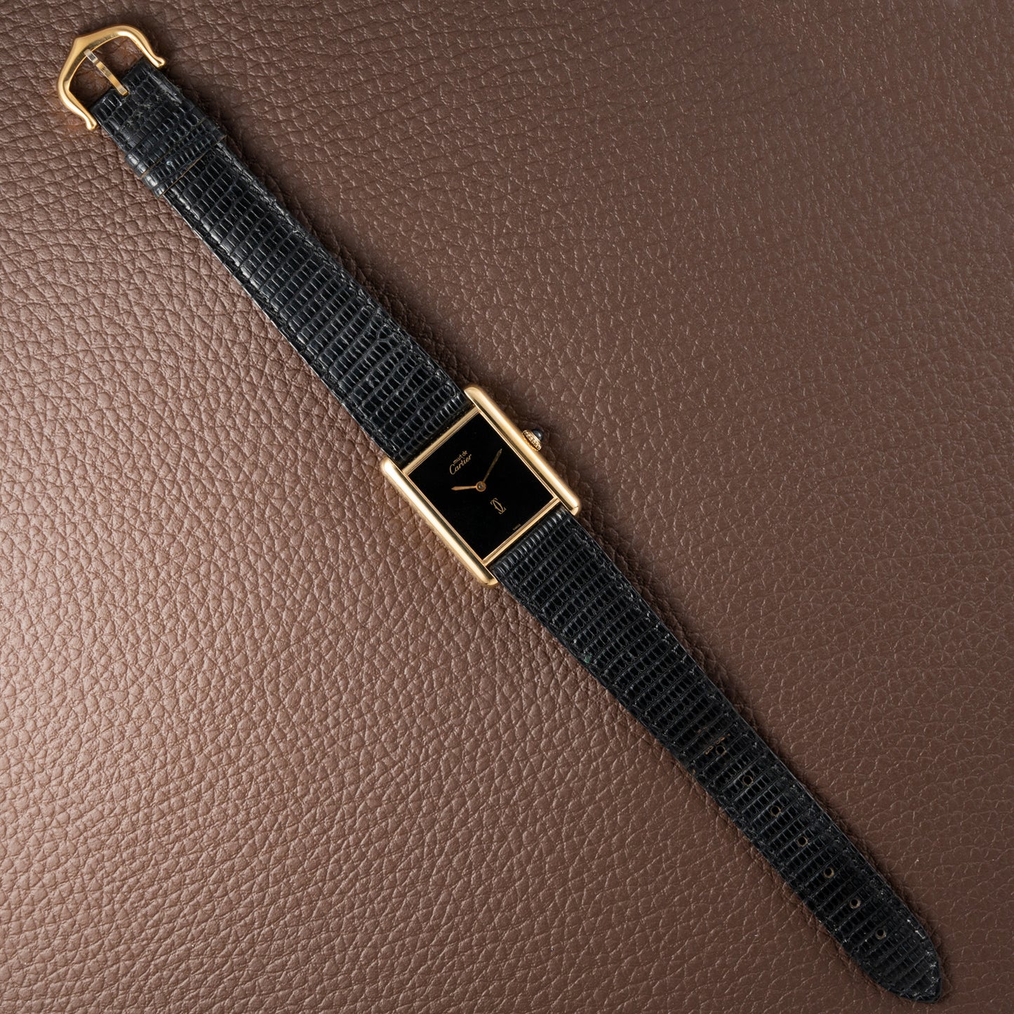 Cartier Tank Must de Vermeil Black Onyx Dial GM 1980s