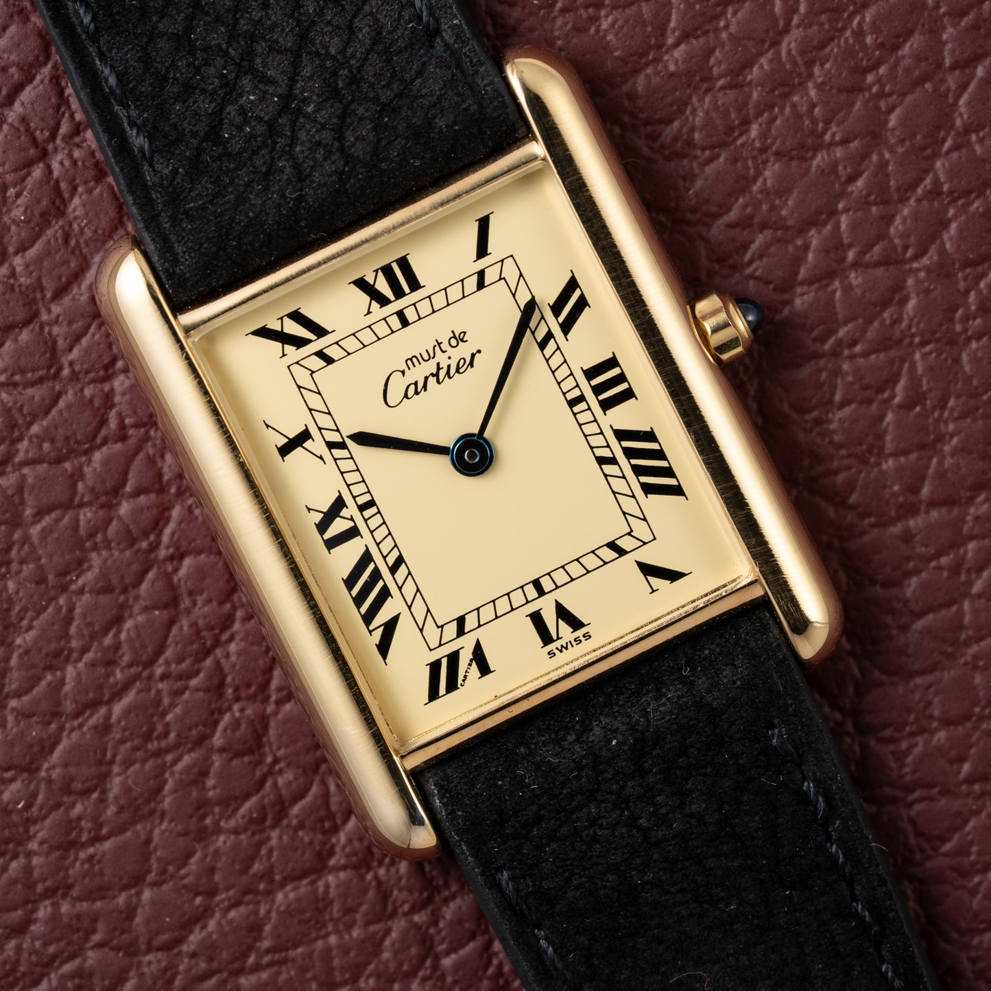 Cartier Must de Tank Vermeil Lemon Roman Dial Reference 681006