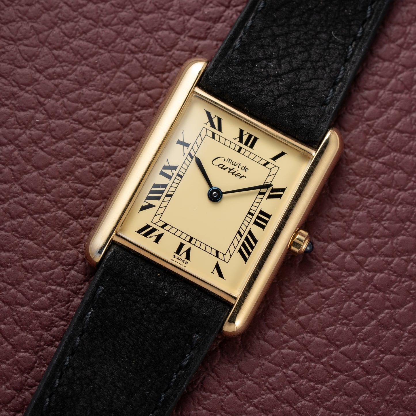 Cartier Must de Tank Vermeil Lemon Roman Dial Reference 681006