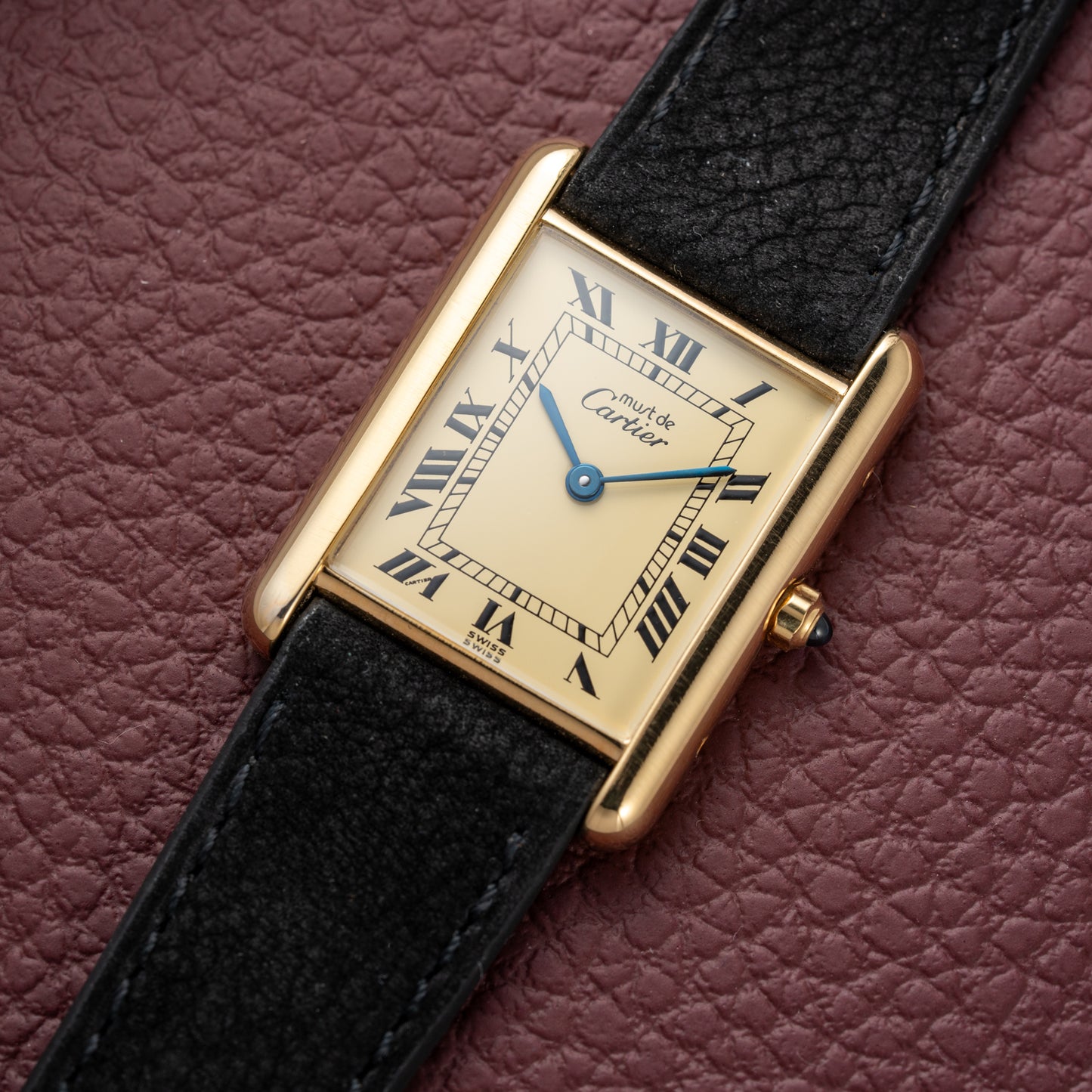 Cartier Must de Tank Vermeil Lemon Roman Dial Reference 681006