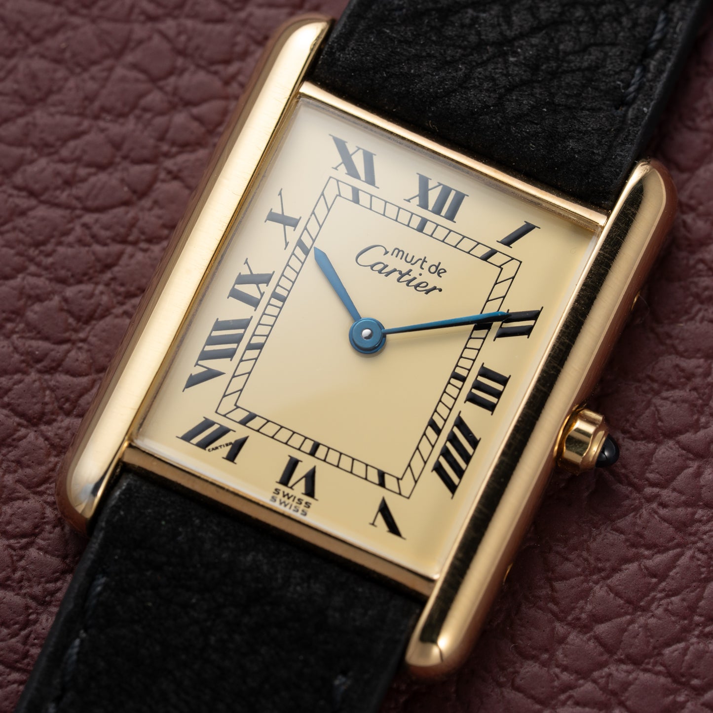 Cartier Must de Tank Vermeil Lemon Roman Dial Reference 681006