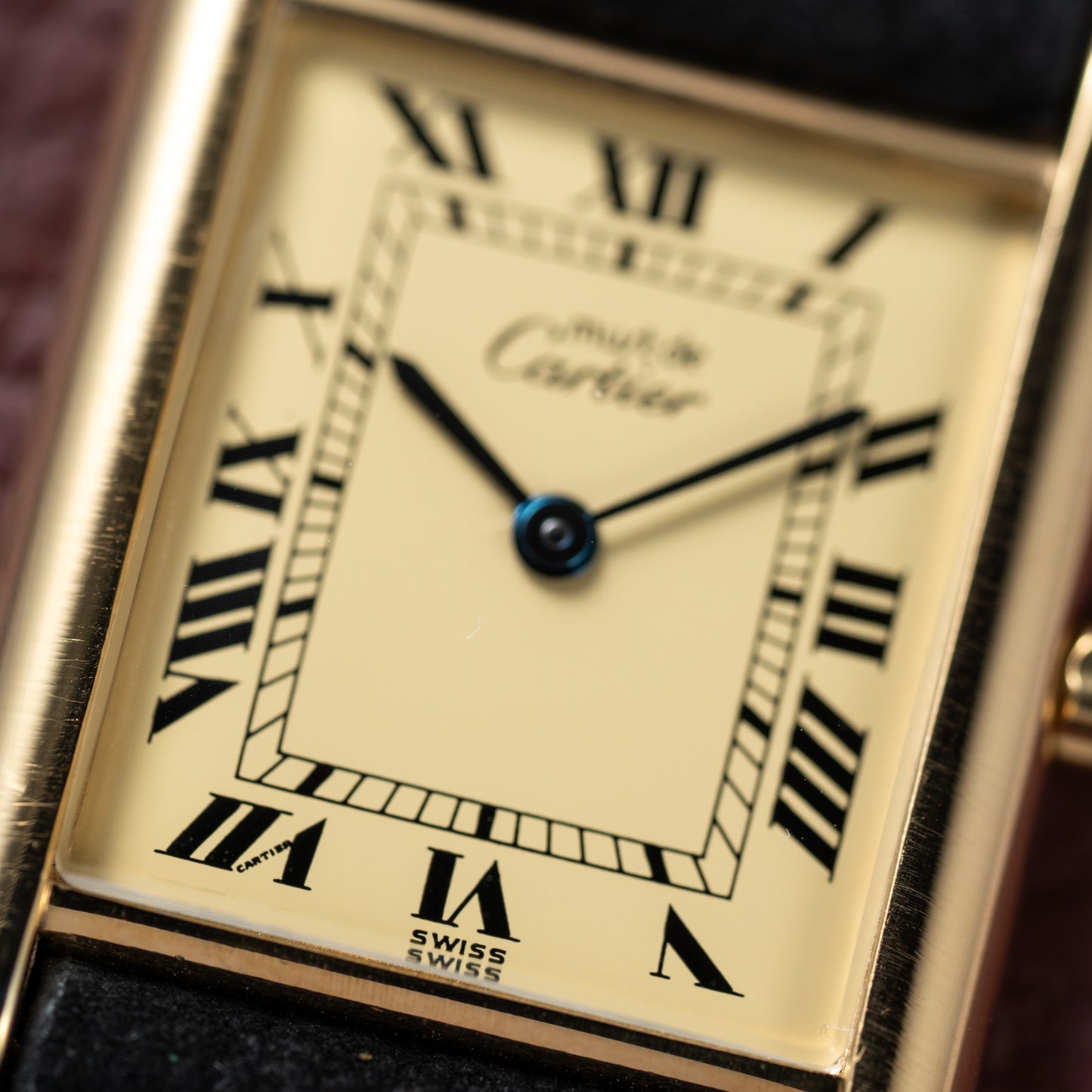 Cartier Must de Tank Vermeil Lemon Roman Dial Reference 681006
