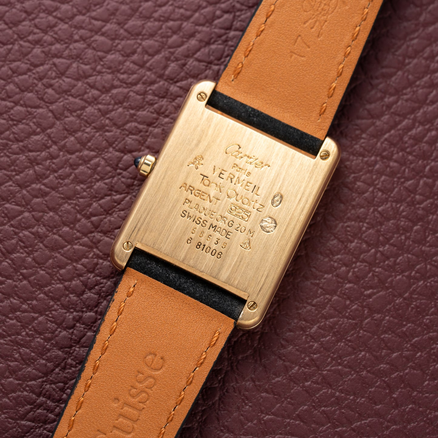 Cartier Must de Tank Vermeil Lemon Roman Dial Reference 681006