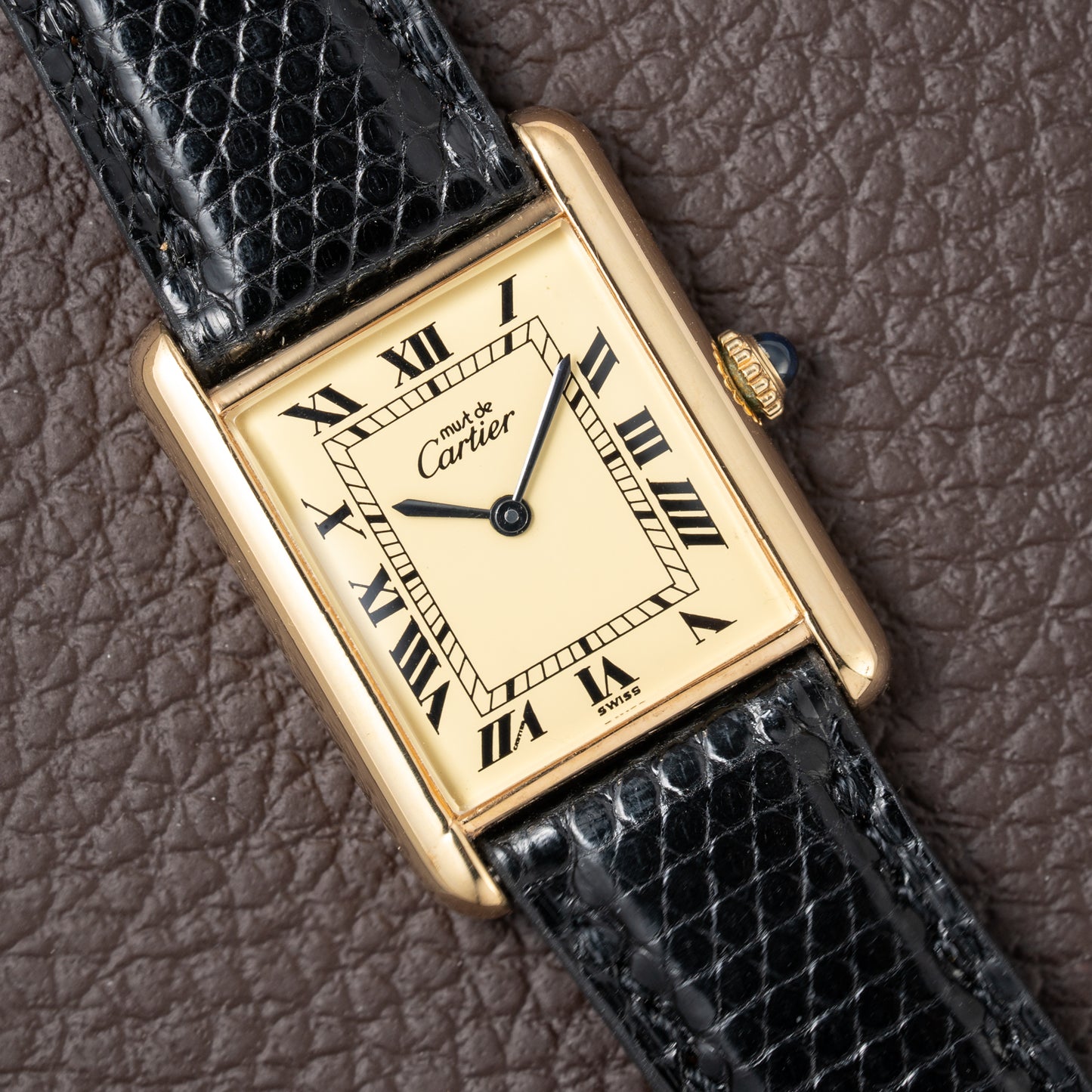 Cartier Must De Tank Vermeil Lemon Roman Dial GM