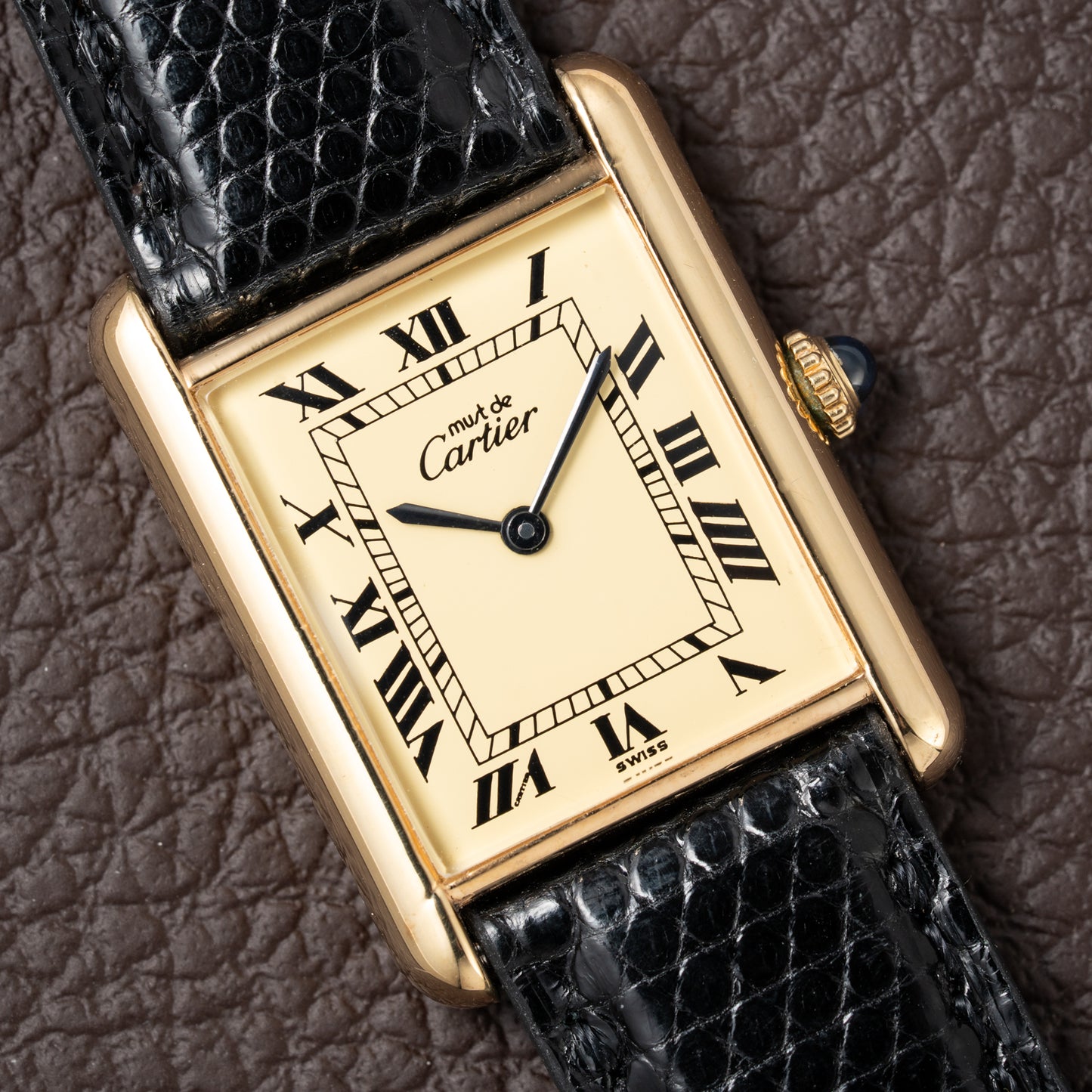 Cartier Must De Tank Vermeil Lemon Roman Dial GM