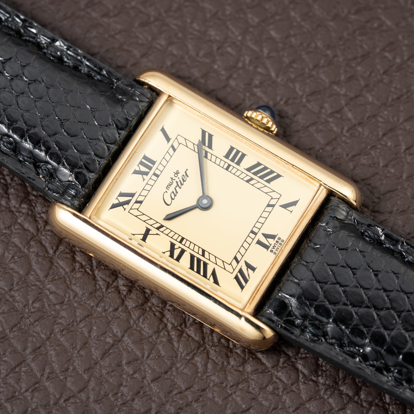 Cartier Must De Tank Vermeil Lemon Roman Dial GM