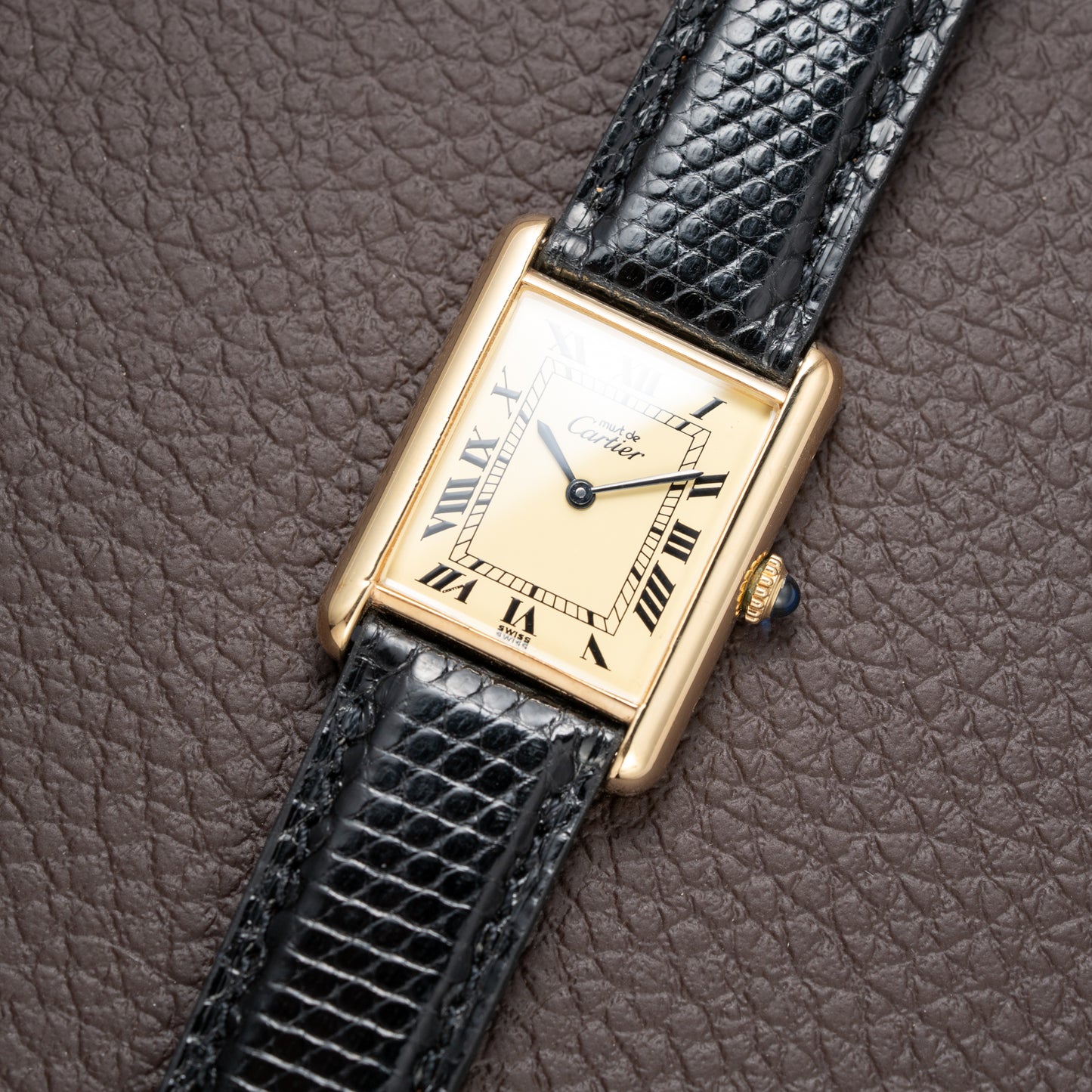 Cartier Must De Tank Vermeil Lemon Roman Dial GM