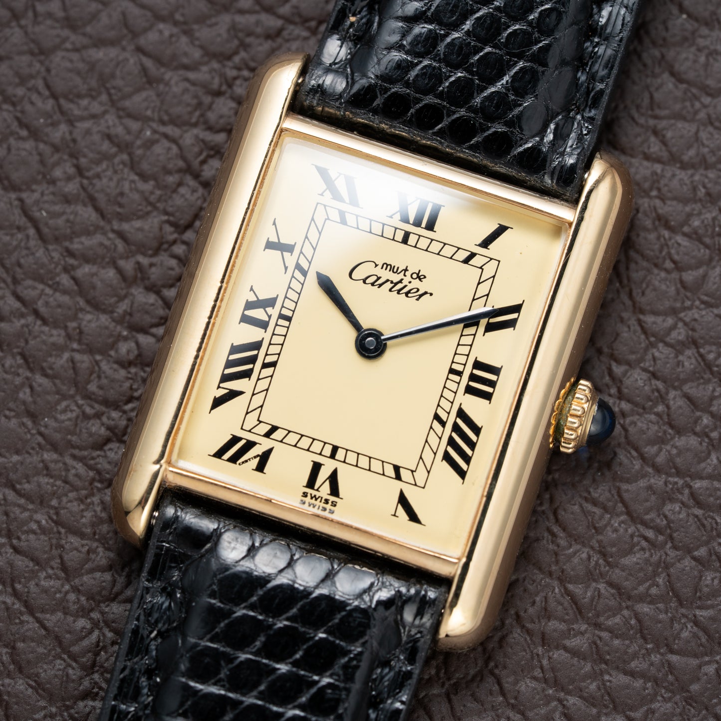 Cartier Must De Tank Vermeil Lemon Roman Dial GM