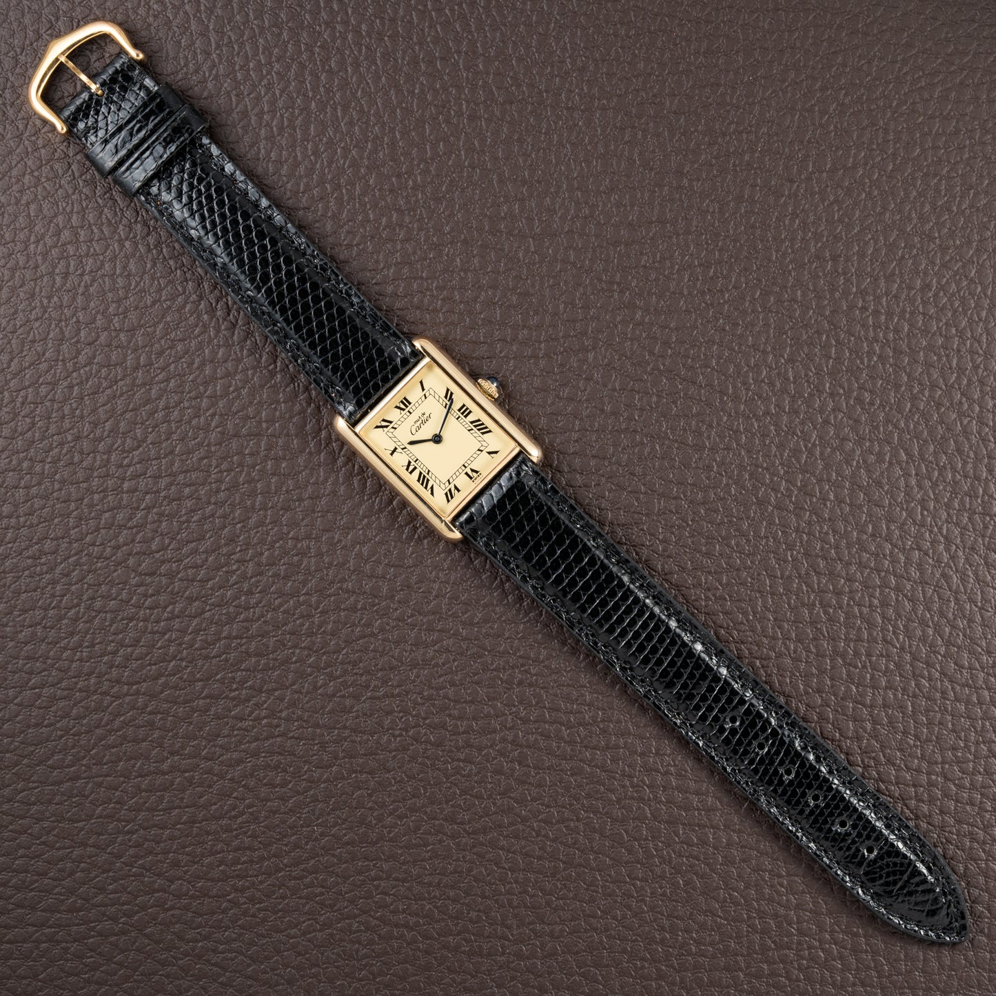 Cartier Must De Tank Vermeil Lemon Roman Dial GM