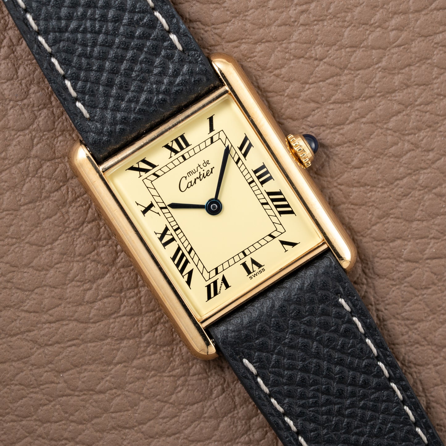 Cartier Must de Tank Vermeil Lemon Roman Dial Reference 590005